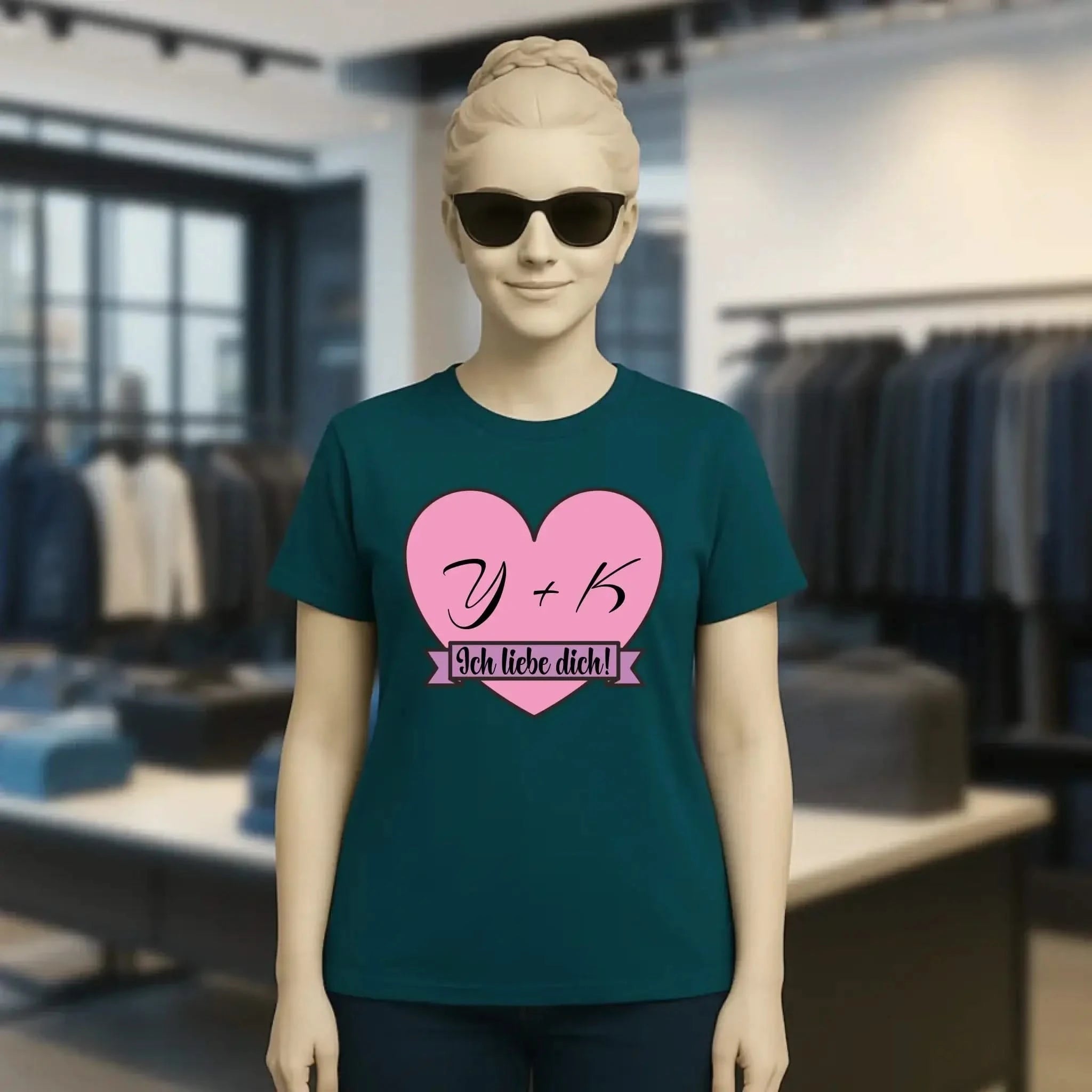 Herz mit Botschaft • Ladies Premium T-Shirt XS-2XL aus Bio-Baumwolle für Damen • Exklusivdesign • personalisiert