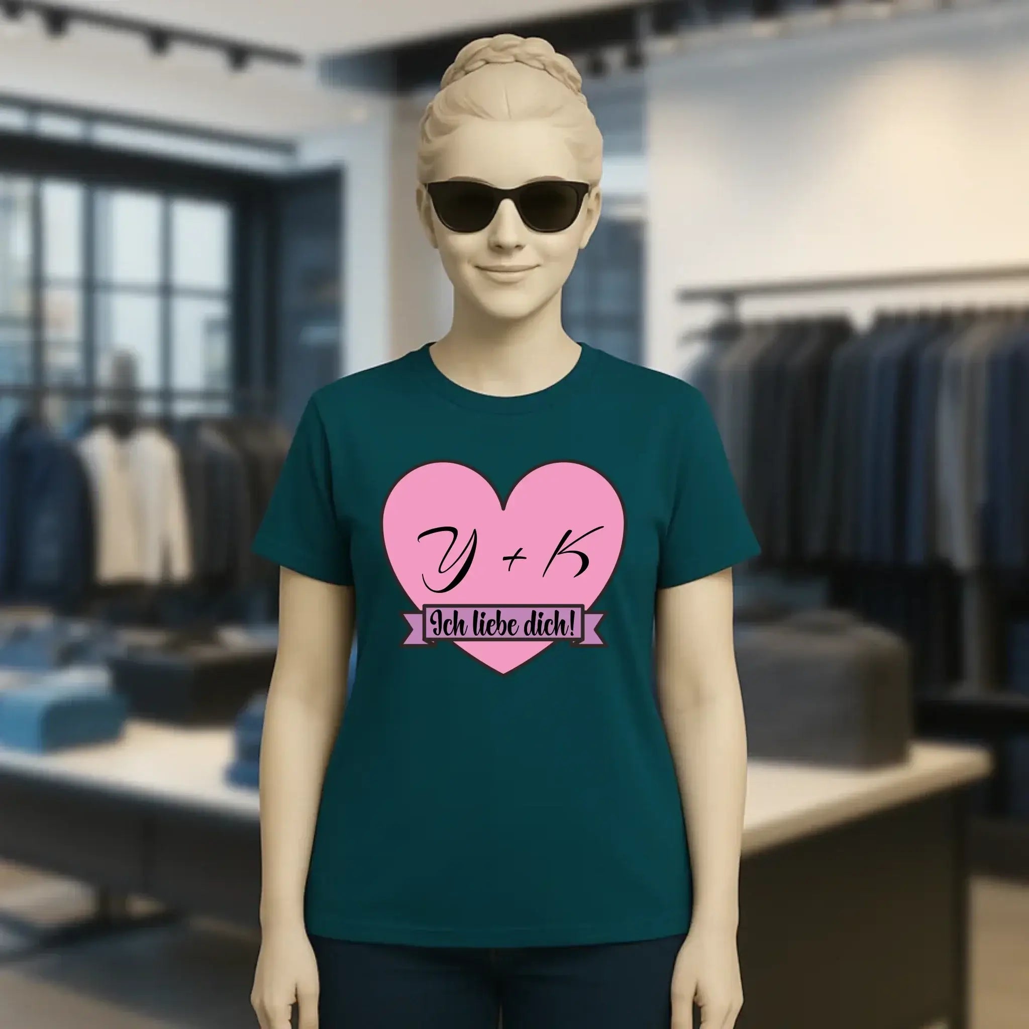 Herz mit Botschaft • Ladies Premium T-Shirt XS-2XL aus Bio-Baumwolle für Damen • Exklusivdesign • personalisiert