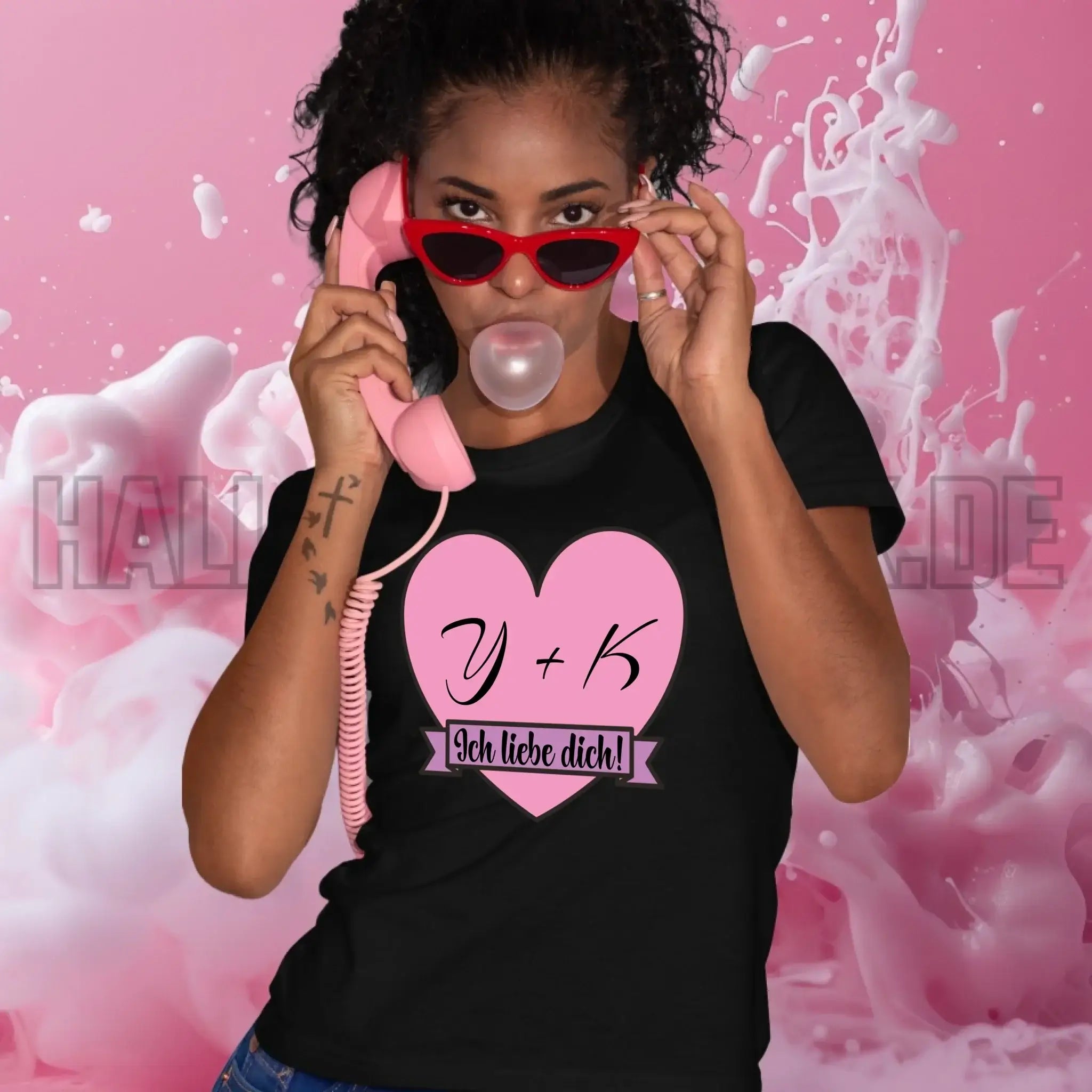 Herz mit Botschaft • Ladies Premium T-Shirt XS-2XL aus Bio-Baumwolle für Damen • Exklusivdesign • personalisiert