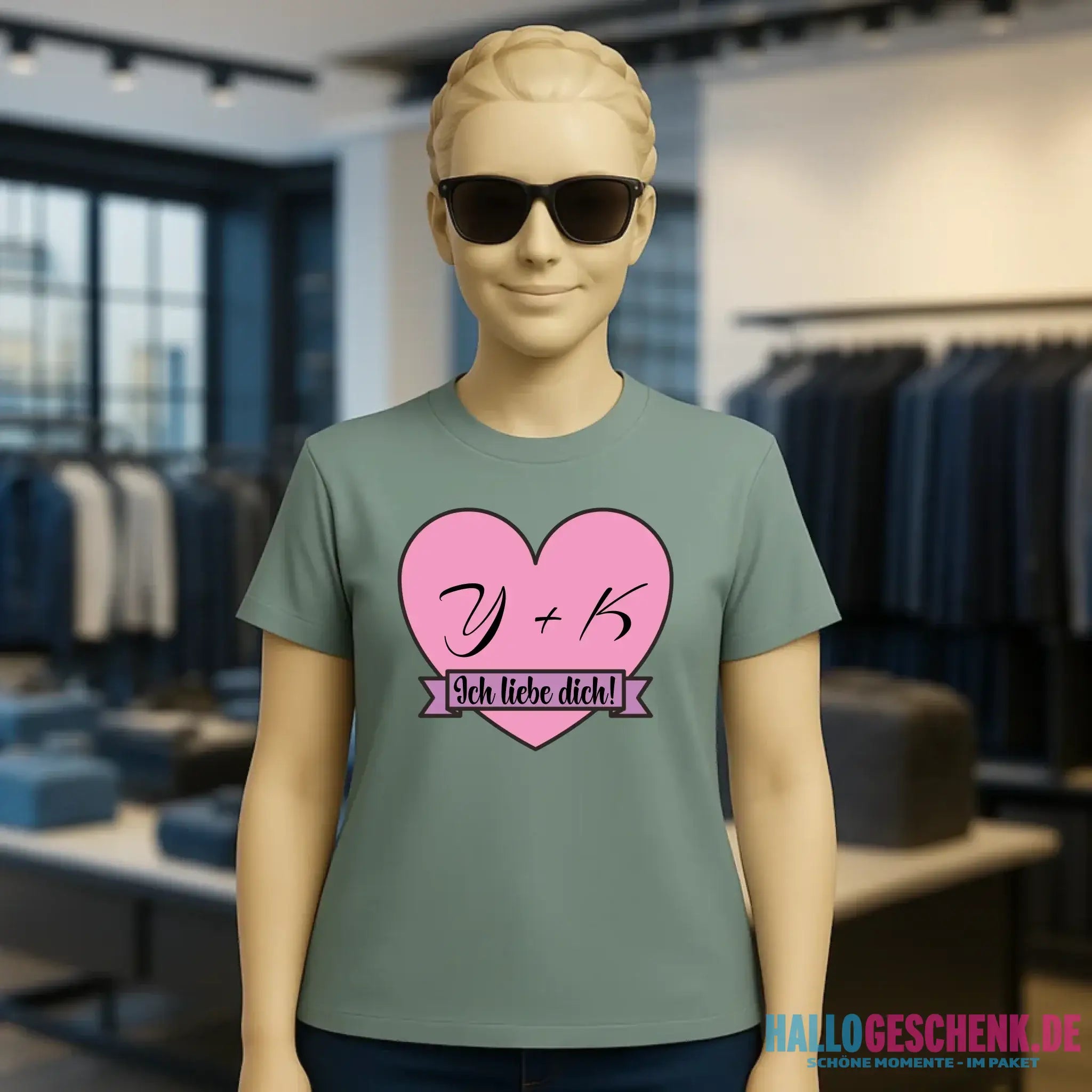 Herz mit Botschaft • Ladies Premium T-Shirt XS-2XL aus Bio-Baumwolle für Damen • Exklusivdesign • personalisiert