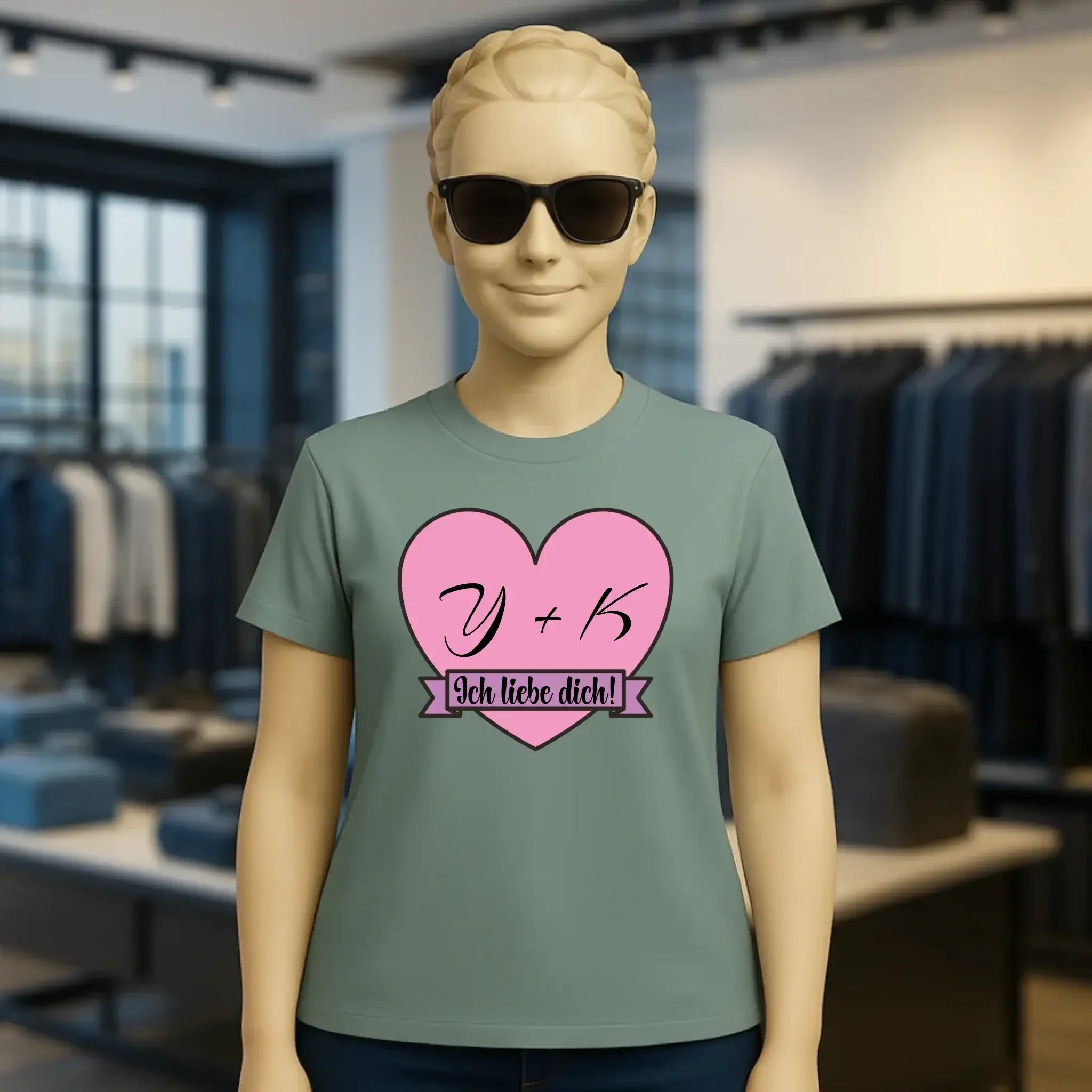 Herz mit Botschaft • Ladies Premium T-Shirt XS-2XL aus Bio-Baumwolle für Damen • Exklusivdesign • personalisiert