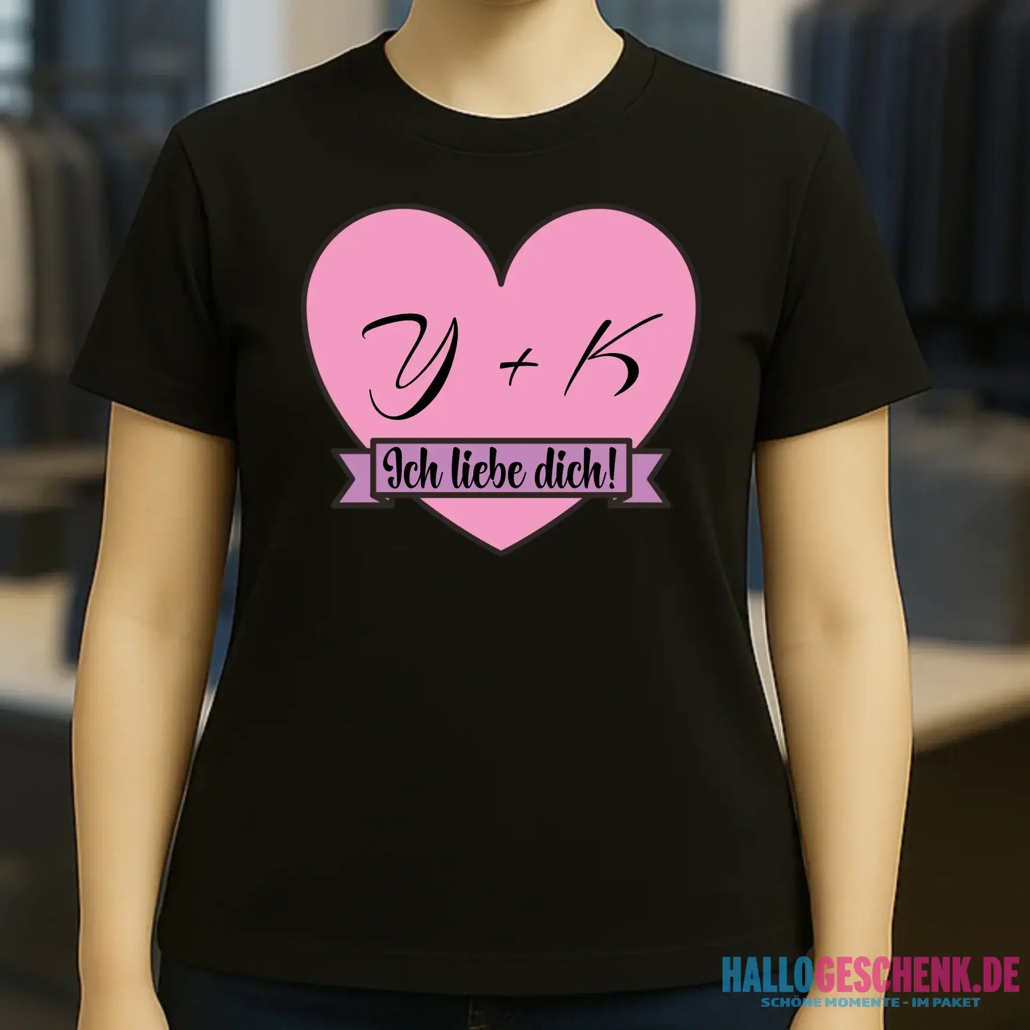 Herz mit Botschaft • Ladies Premium T-Shirt XS-2XL aus Bio-Baumwolle für Damen • Exklusivdesign • personalisiert