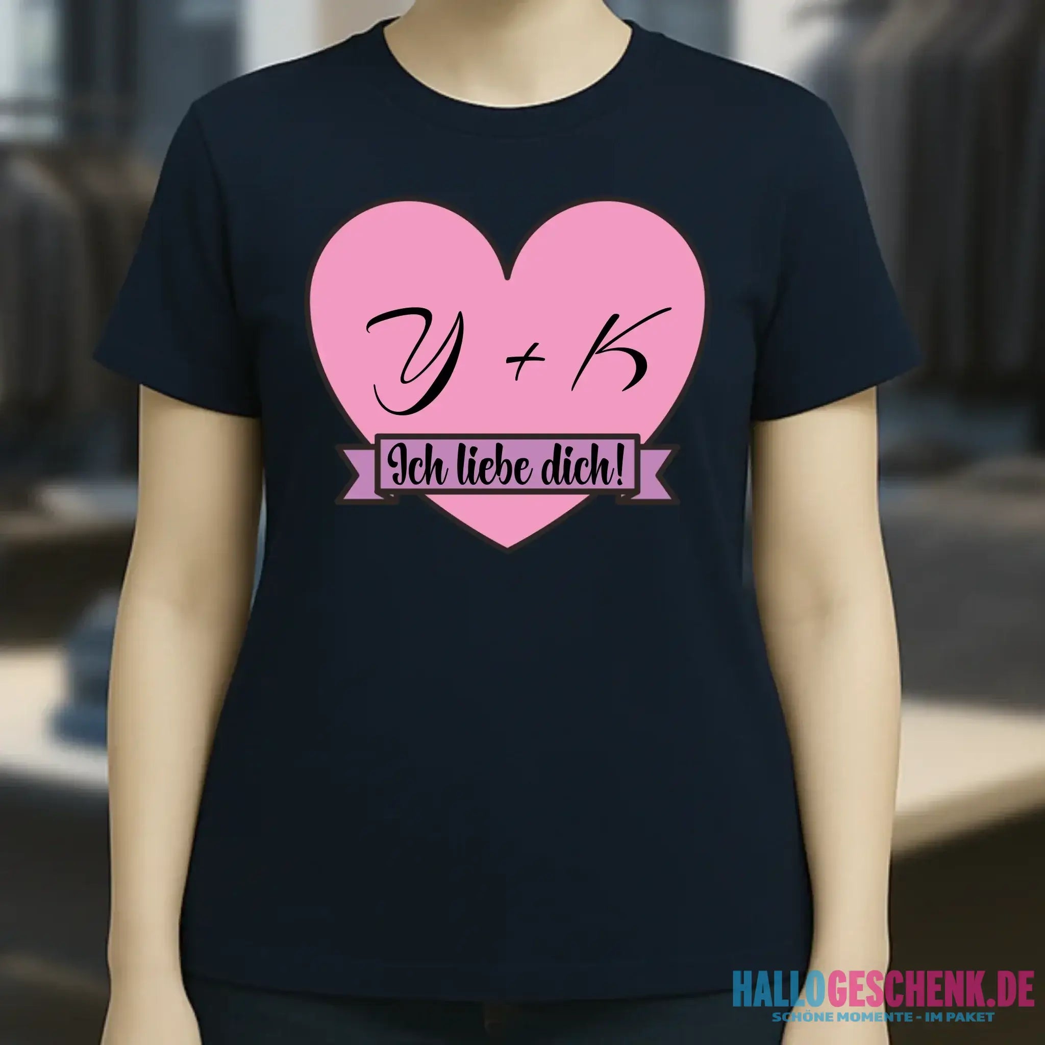 Herz mit Botschaft • Ladies Premium T-Shirt XS-2XL aus Bio-Baumwolle für Damen • Exklusivdesign • personalisiert