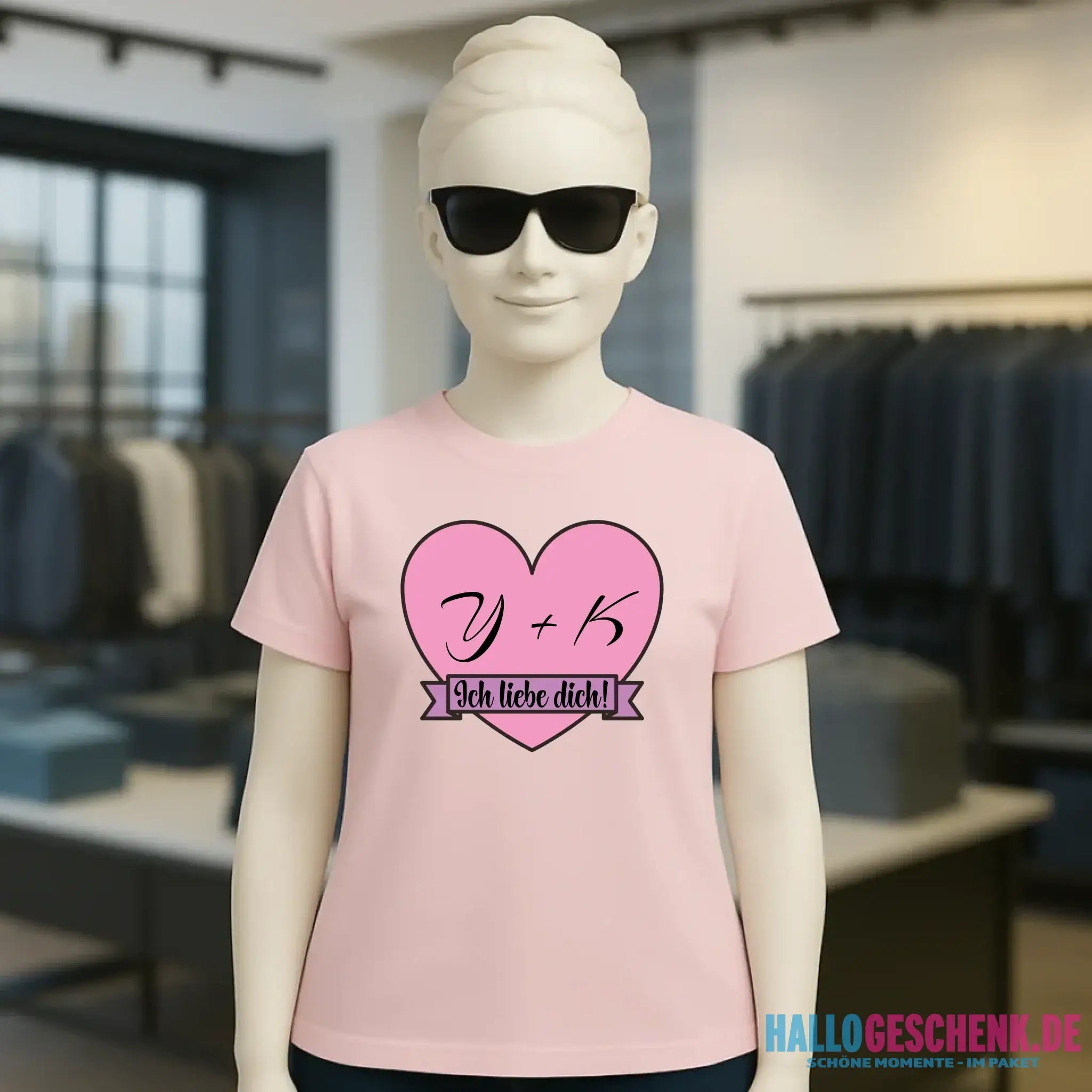 Herz mit Botschaft • Ladies Premium T-Shirt XS-2XL aus Bio-Baumwolle für Damen • Exklusivdesign • personalisiert