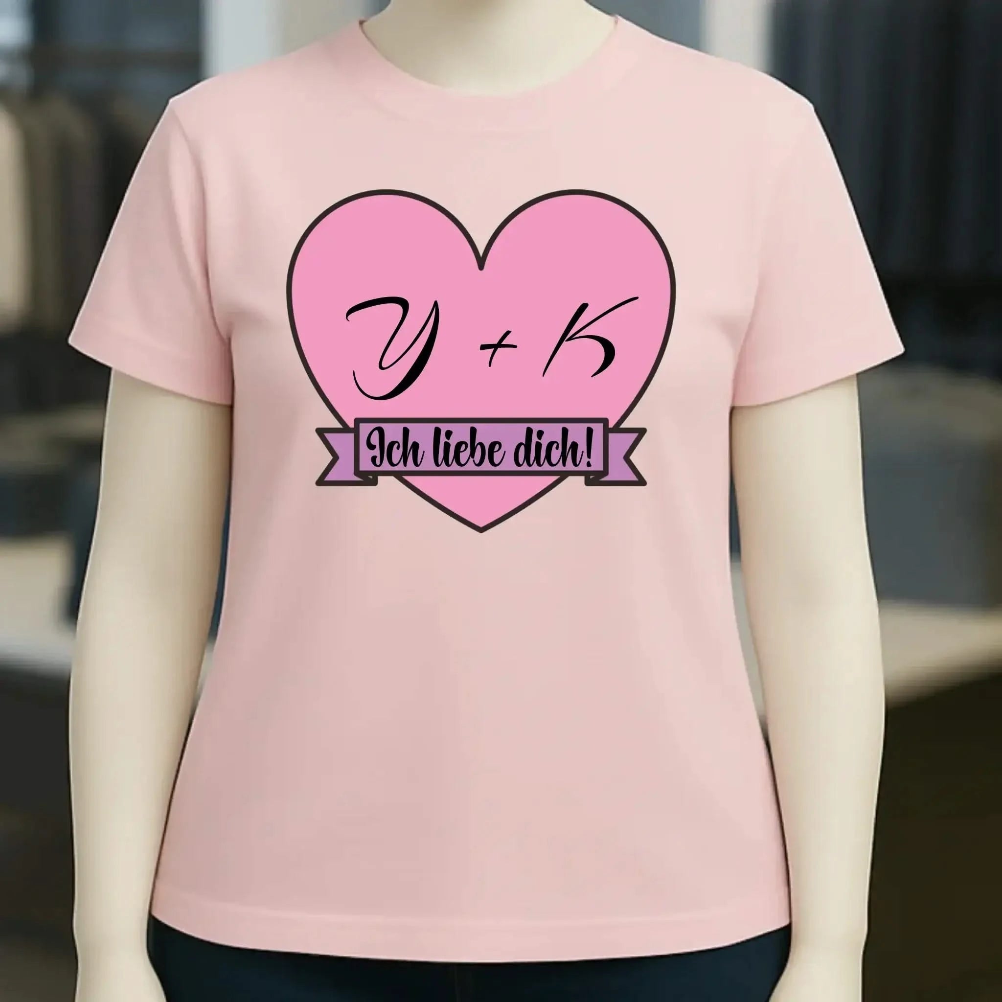 Herz mit Botschaft • Ladies Premium T-Shirt XS-2XL aus Bio-Baumwolle für Damen • Exklusivdesign • personalisiert