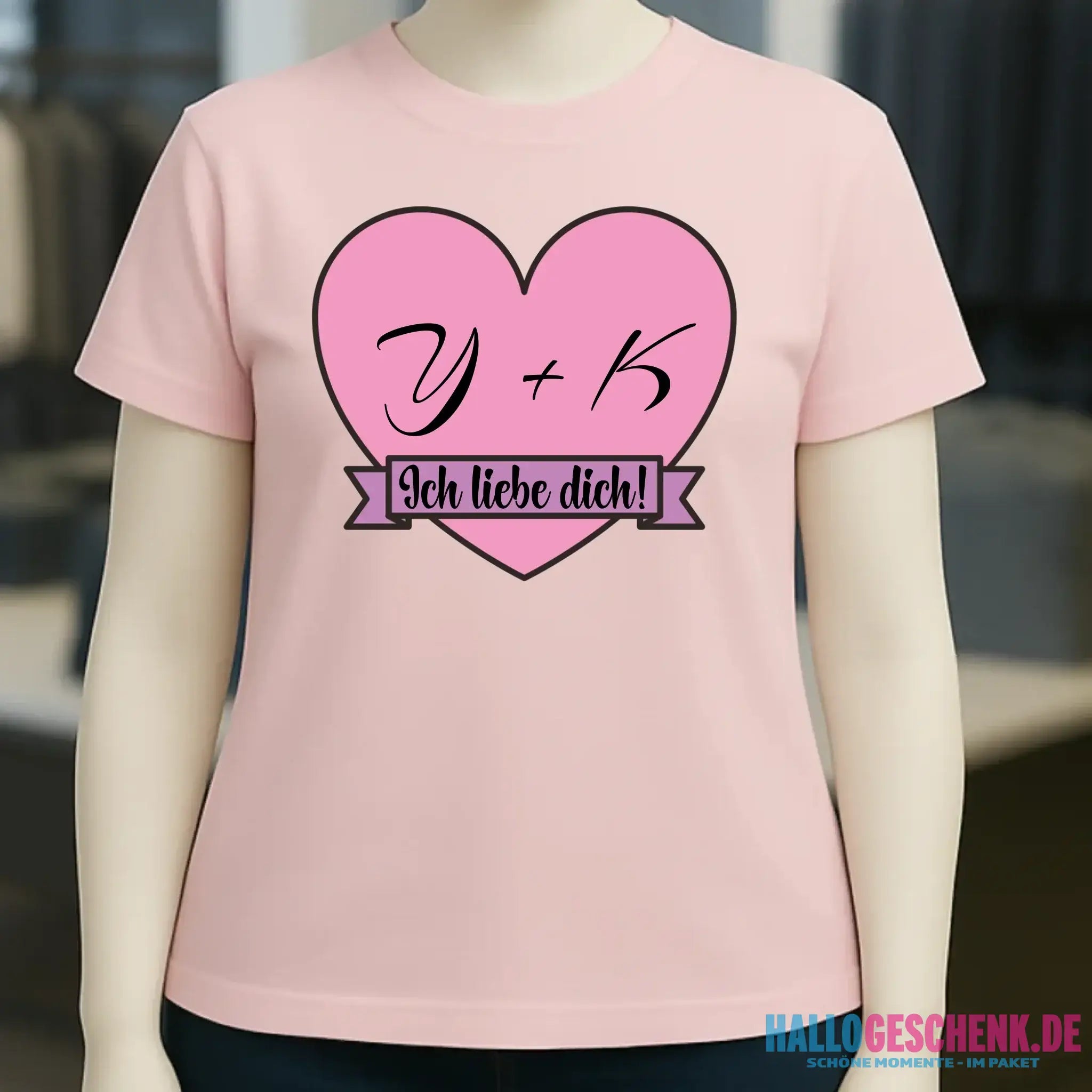 Herz mit Botschaft • Ladies Premium T-Shirt XS-2XL aus Bio-Baumwolle für Damen • Exklusivdesign • personalisiert