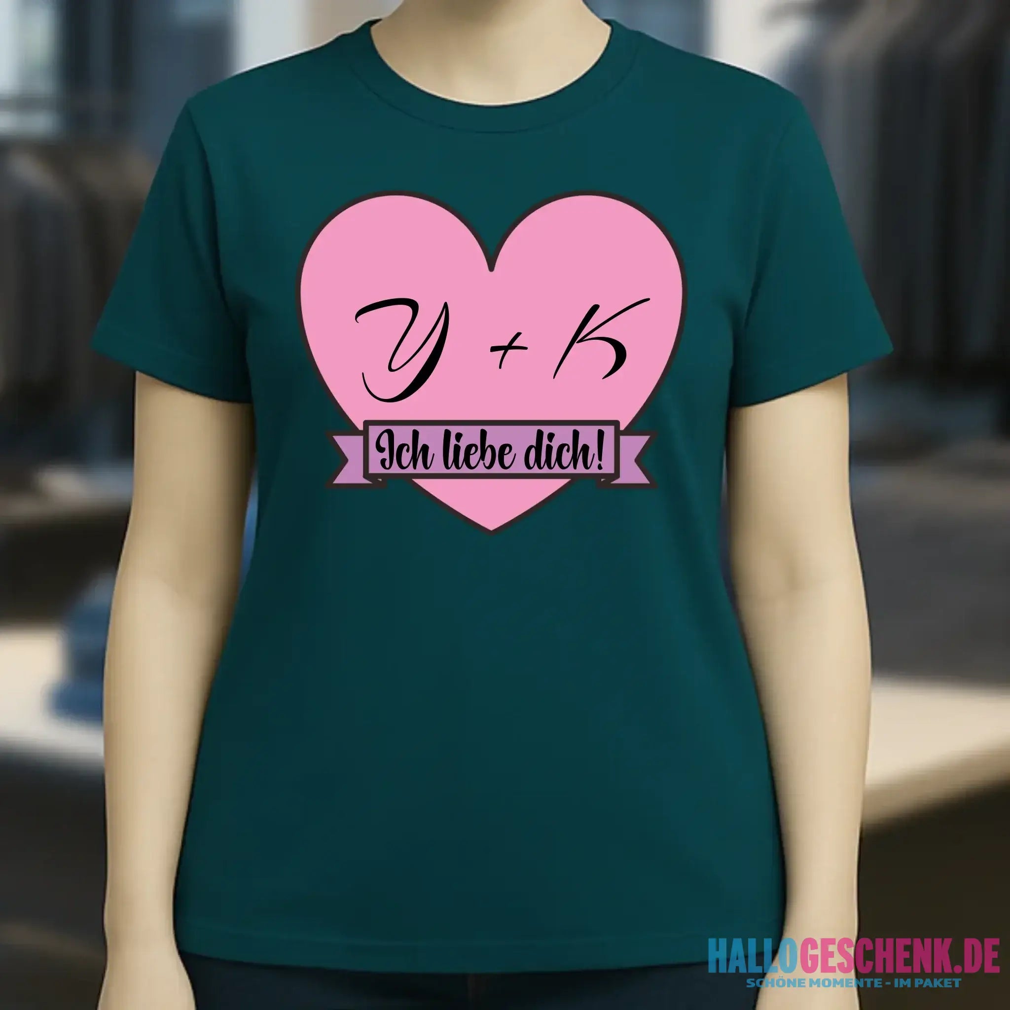 Herz mit Botschaft • Ladies Premium T-Shirt XS-2XL aus Bio-Baumwolle für Damen • Exklusivdesign • personalisiert