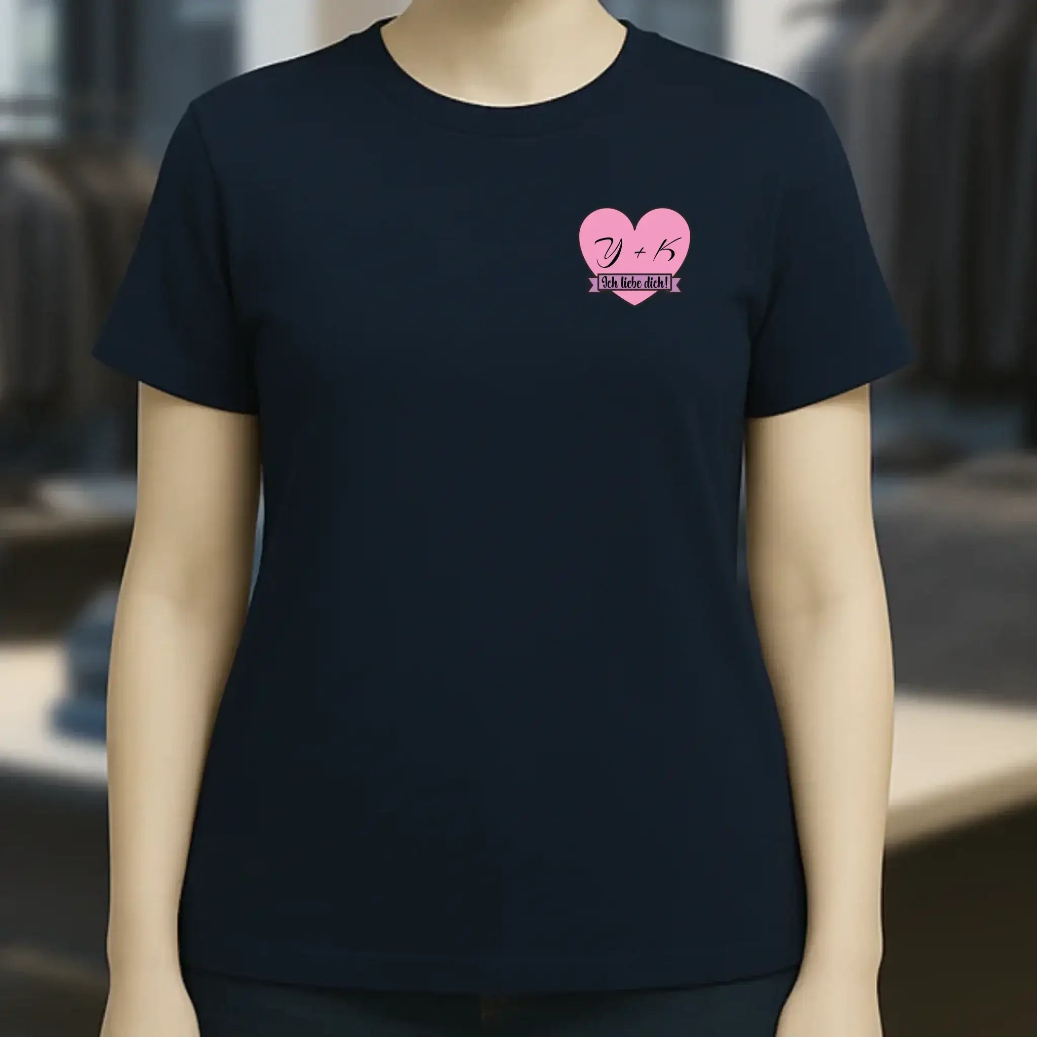 Herz mit Botschaft • Ladies Premium T-Shirt XS-2XL aus Bio-Baumwolle für Damen • Exklusivdesign • personalisiert • Brustdruck