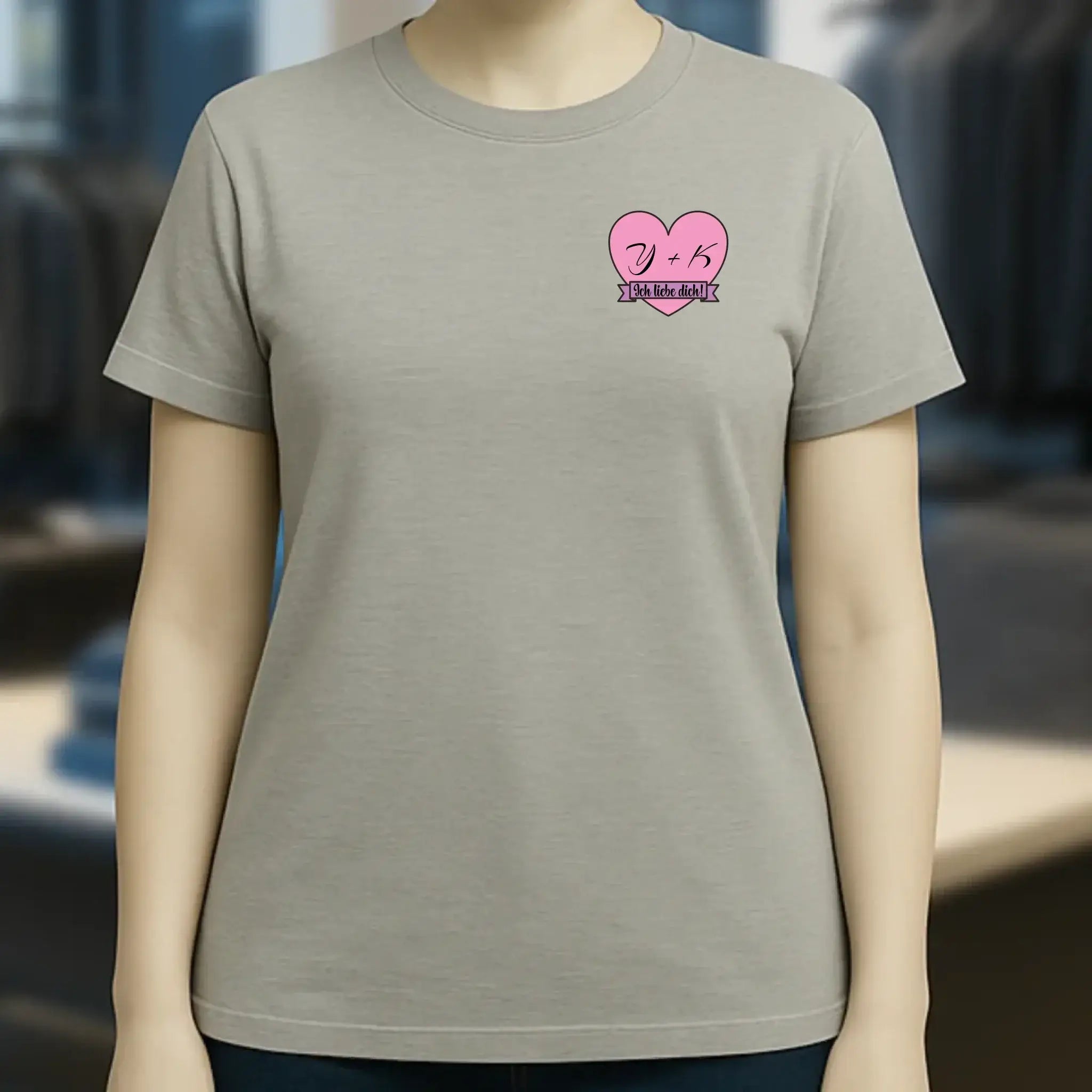 Herz mit Botschaft • Ladies Premium T-Shirt XS-2XL aus Bio-Baumwolle für Damen • Exklusivdesign • personalisiert • Brustdruck
