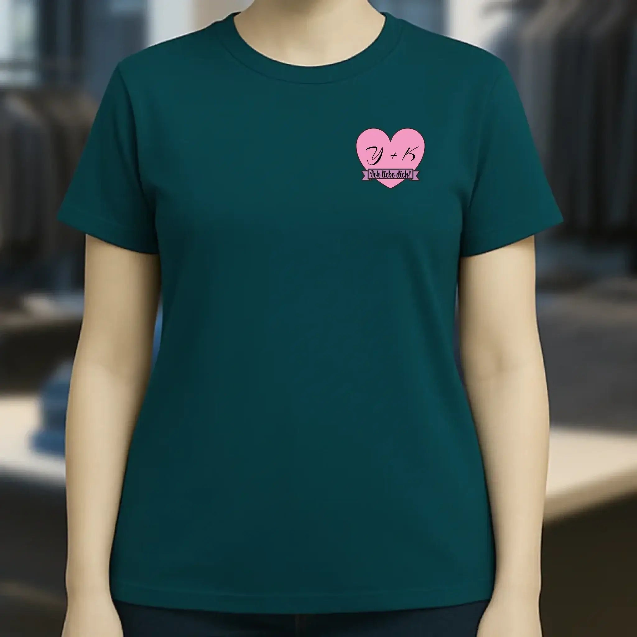 Herz mit Botschaft • Ladies Premium T-Shirt XS-2XL aus Bio-Baumwolle für Damen • Exklusivdesign • personalisiert • Brustdruck