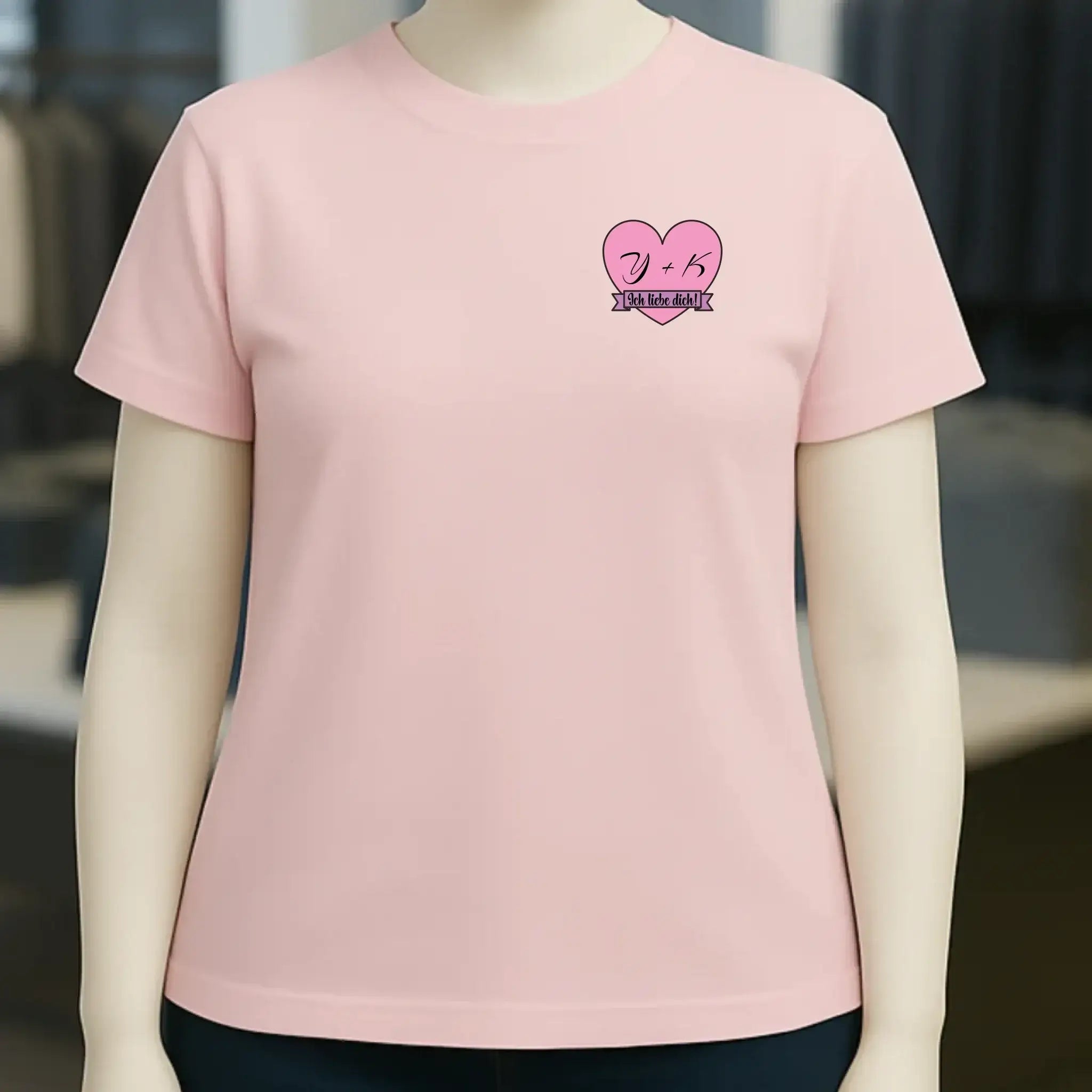 Herz mit Botschaft • Ladies Premium T-Shirt XS-2XL aus Bio-Baumwolle für Damen • Exklusivdesign • personalisiert • Brustdruck