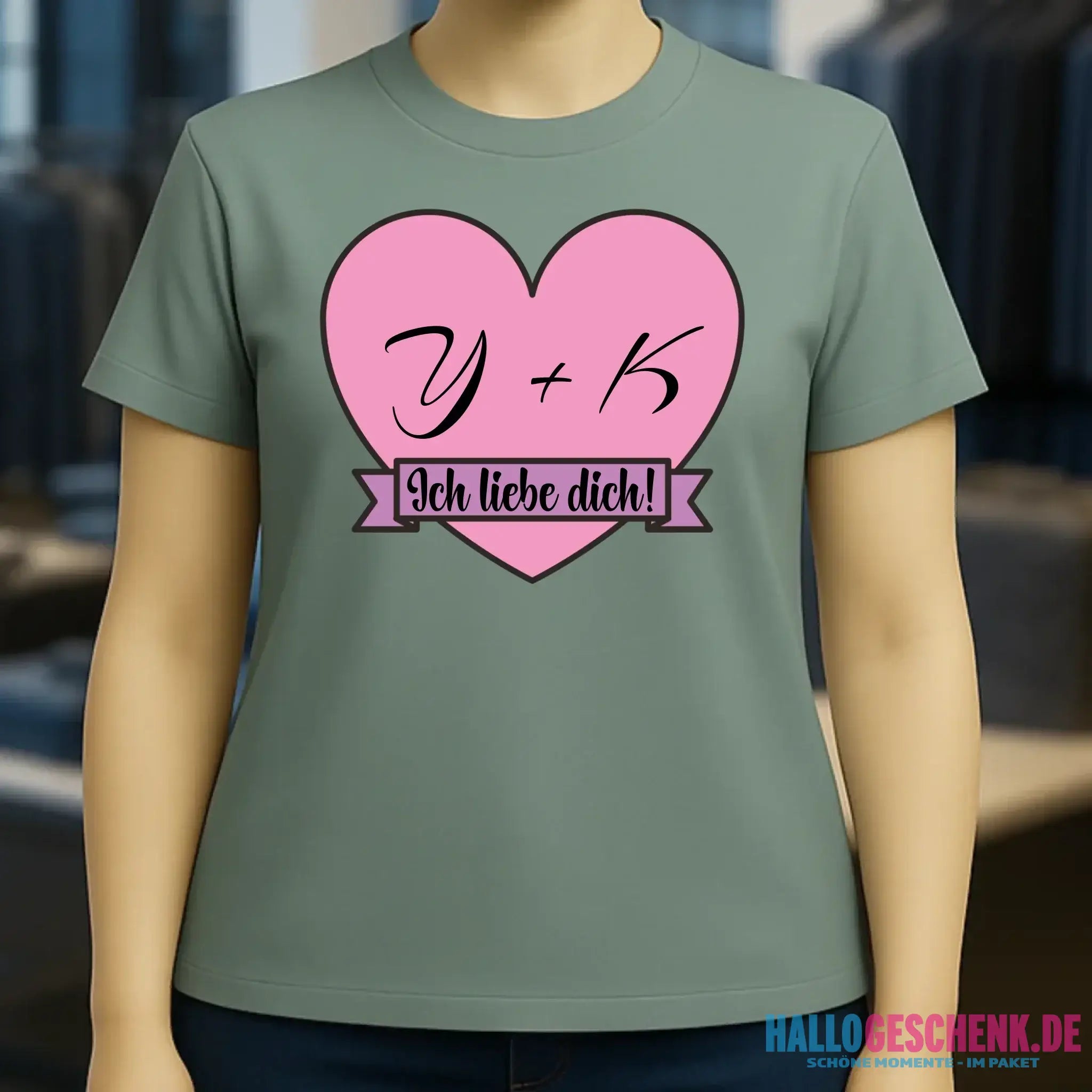 Herz mit Botschaft • Ladies Premium T-Shirt XS-2XL aus Bio-Baumwolle für Damen • Exklusivdesign • personalisiert