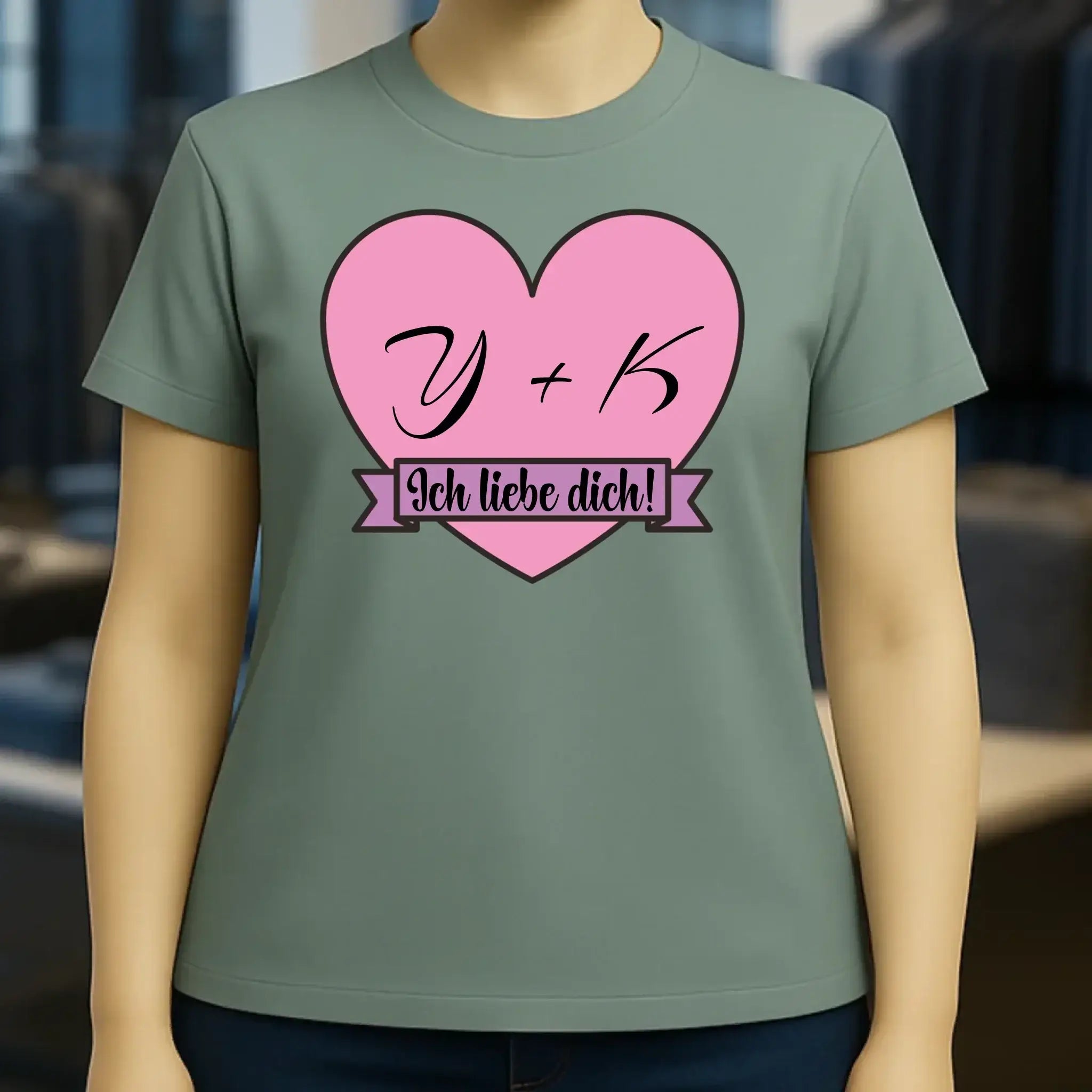 Herz mit Botschaft • Ladies Premium T-Shirt XS-2XL aus Bio-Baumwolle für Damen • Exklusivdesign • personalisiert