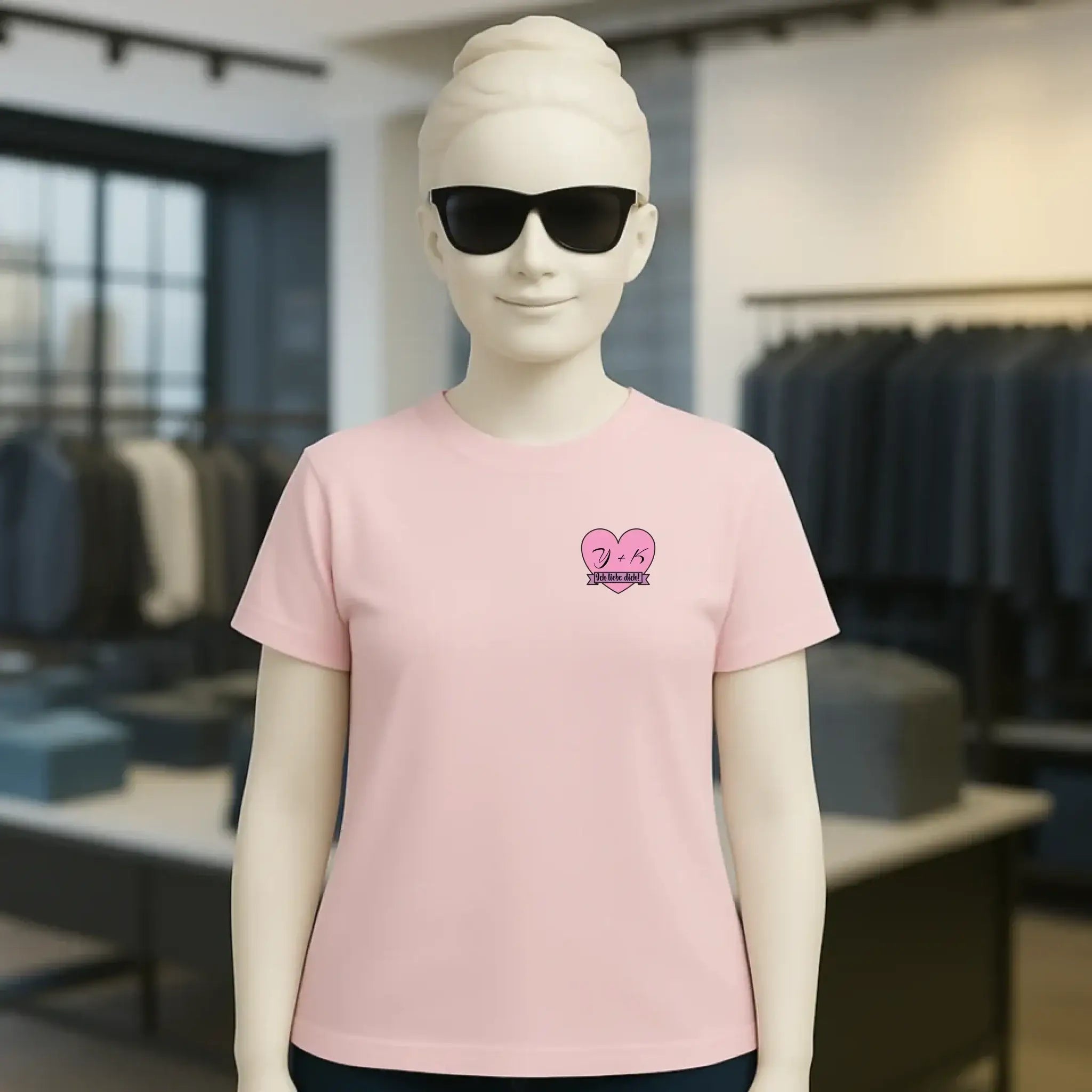 Herz mit Botschaft • Ladies Premium T-Shirt XS-2XL aus Bio-Baumwolle für Damen • Exklusivdesign • personalisiert • Brustdruck