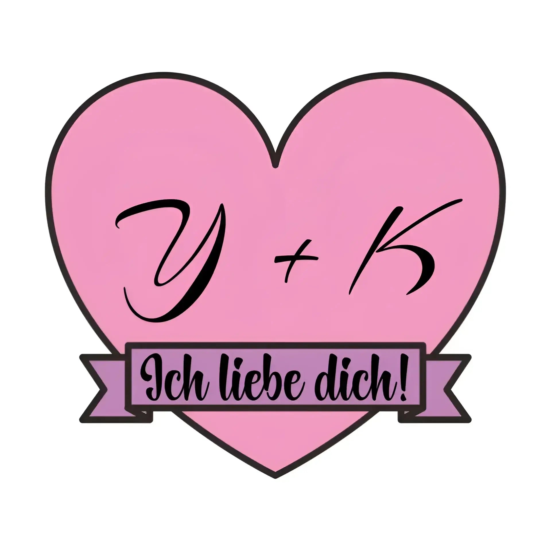 Herz mit Botschaft • STICKER 20x20 cm (Aufkleber) - White / OneSize / ausgestanzter Sticker 20x20 cm (Aufkleber)