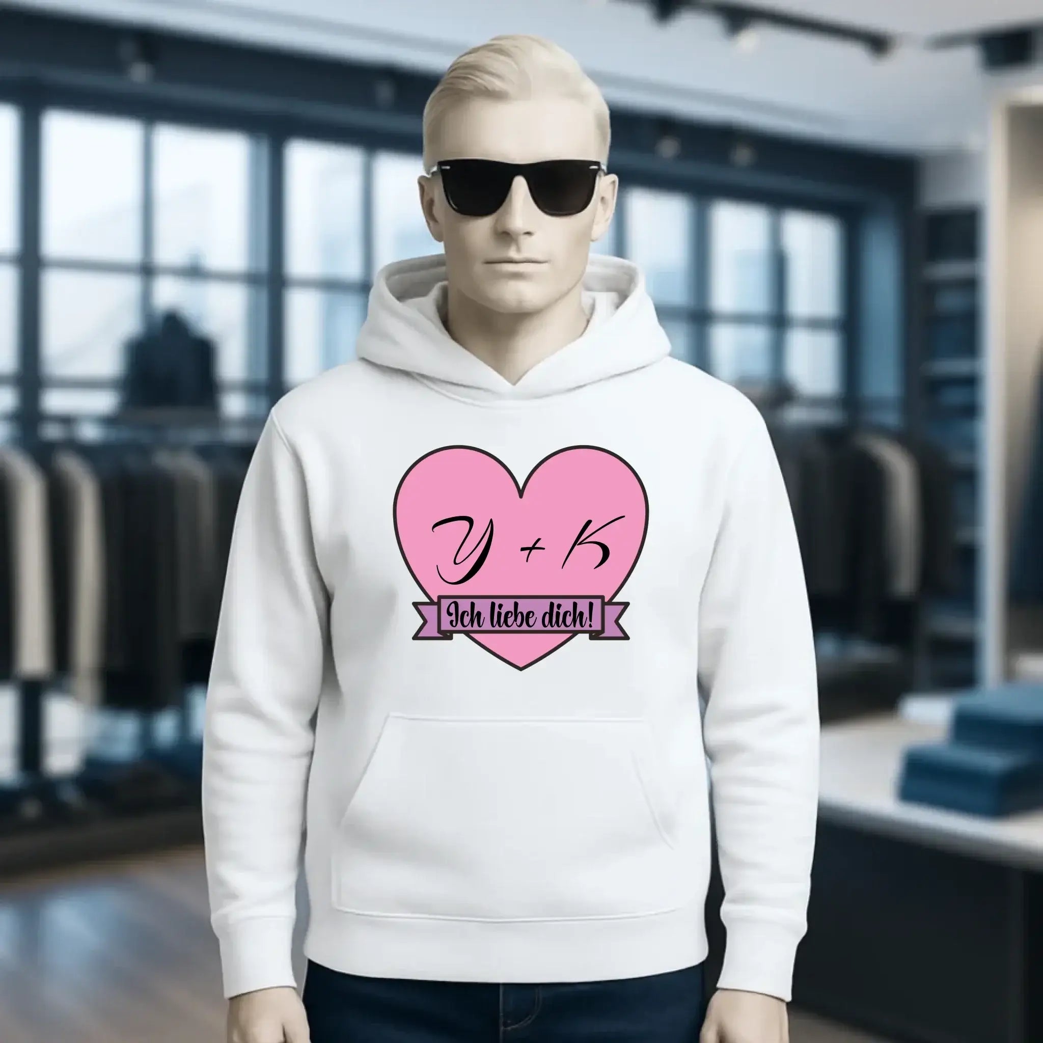 Herz mit Botschaft • Unisex Premium Hoodie XS-5XL aus Bio-Baumwolle für Damen & Herren • Exklusivdesign • personalisiert