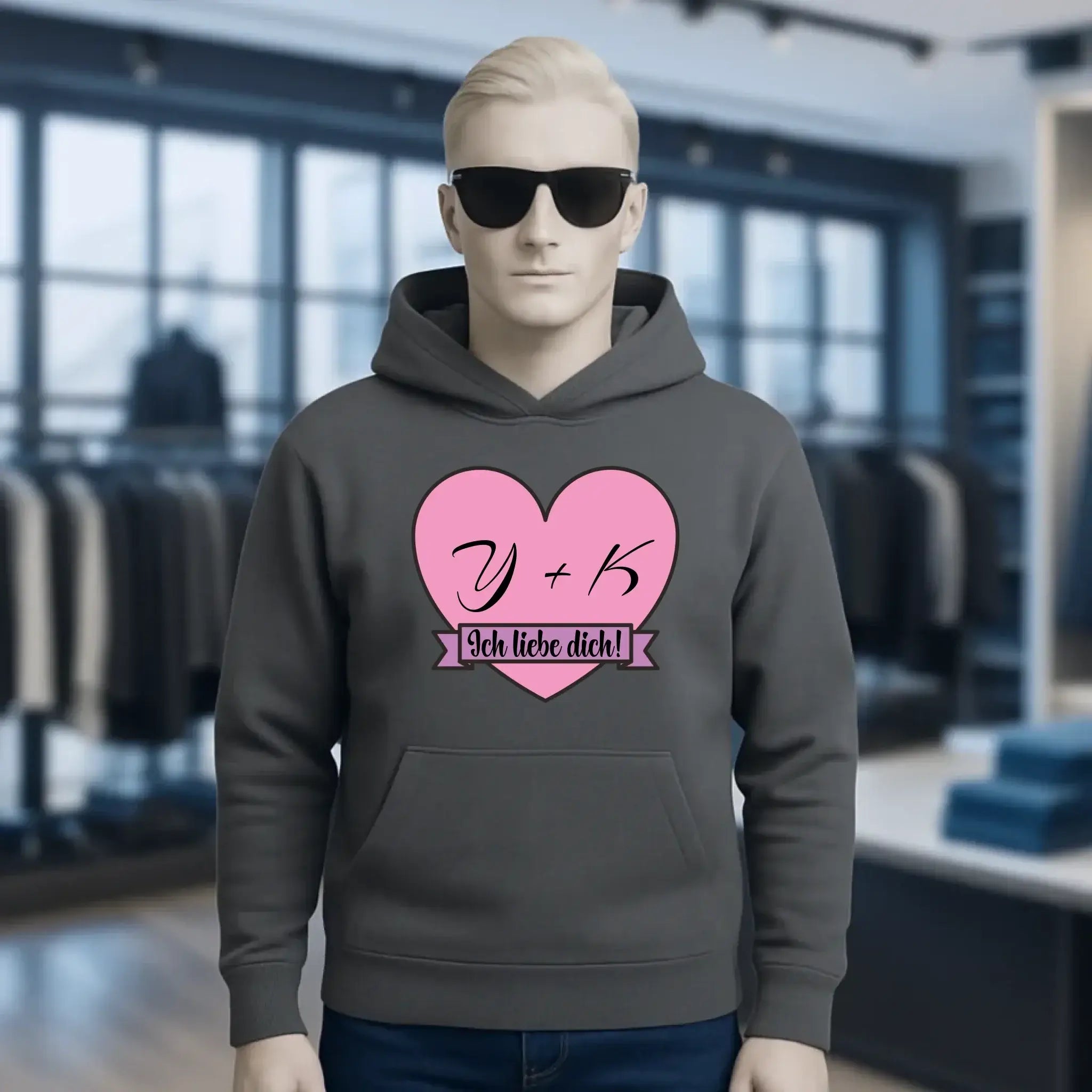 Herz mit Botschaft • Unisex Premium Hoodie XS-5XL aus Bio-Baumwolle für Damen & Herren • Exklusivdesign • personalisiert