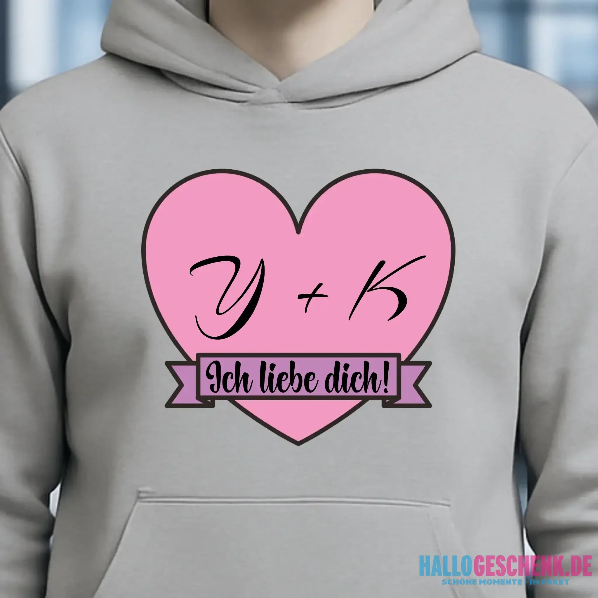 Herz mit Botschaft • Unisex Premium Hoodie XS-5XL aus Bio-Baumwolle für Damen & Herren • Exklusivdesign • personalisiert