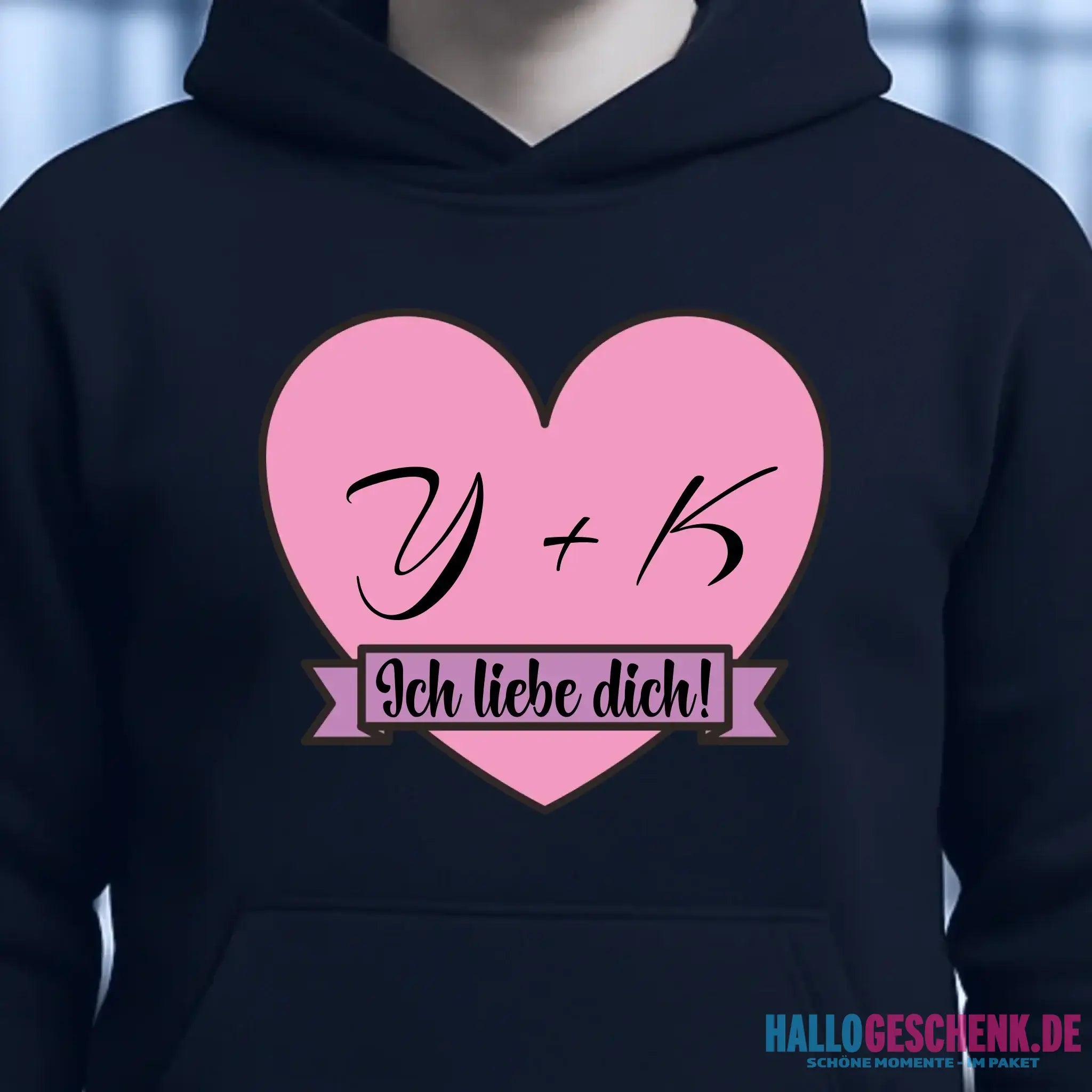 Herz mit Botschaft • Unisex Premium Hoodie XS-5XL aus Bio-Baumwolle für Damen & Herren • Exklusivdesign • personalisiert