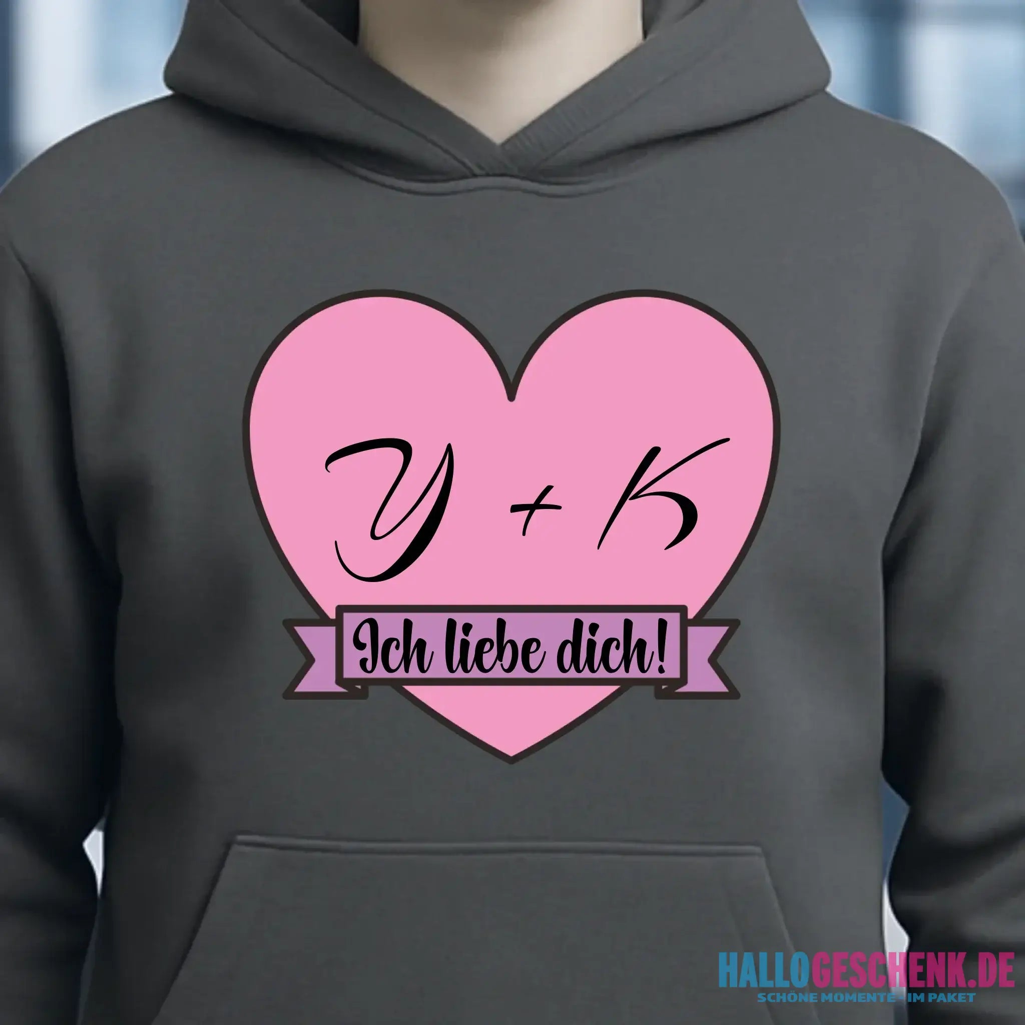 Herz mit Botschaft • Unisex Premium Hoodie XS-5XL aus Bio-Baumwolle für Damen & Herren • Exklusivdesign • personalisiert