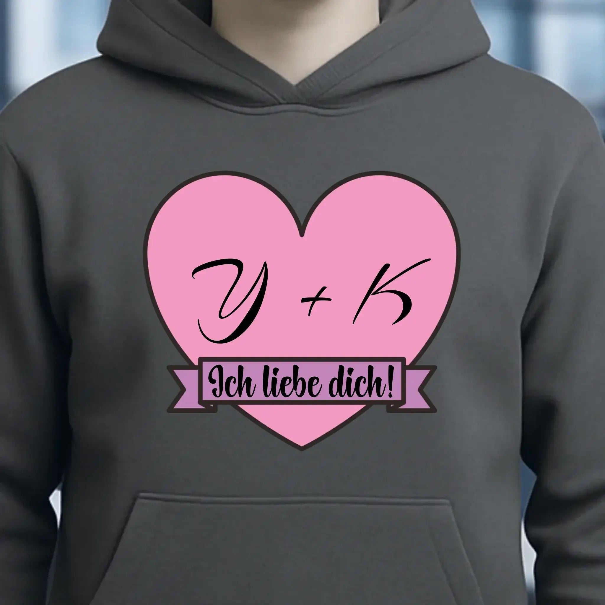 Herz mit Botschaft • Unisex Premium Hoodie XS-5XL aus Bio-Baumwolle für Damen & Herren • Exklusivdesign • personalisiert
