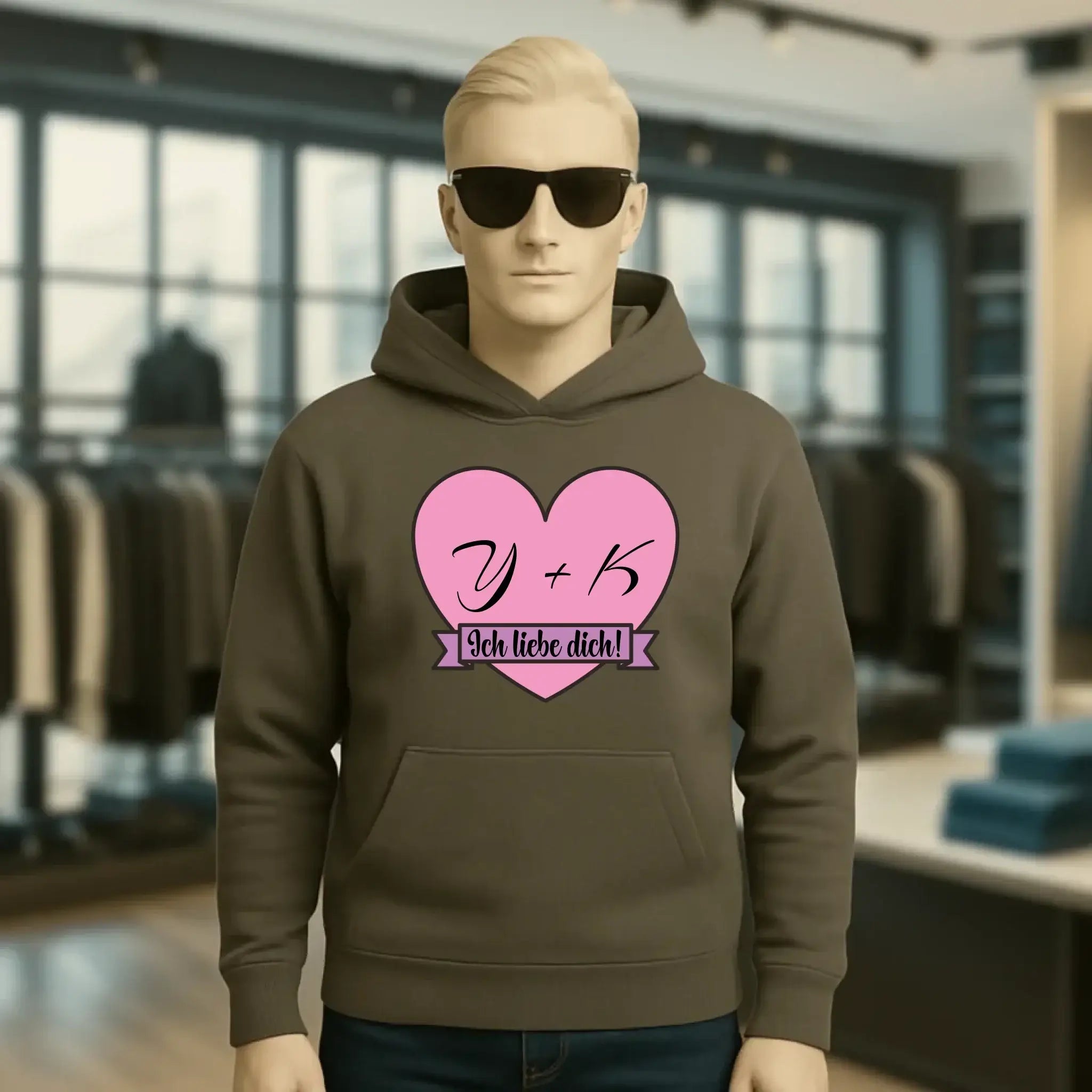 Herz mit Botschaft • Unisex Premium Hoodie XS-5XL aus Bio-Baumwolle für Damen & Herren • Exklusivdesign • personalisiert