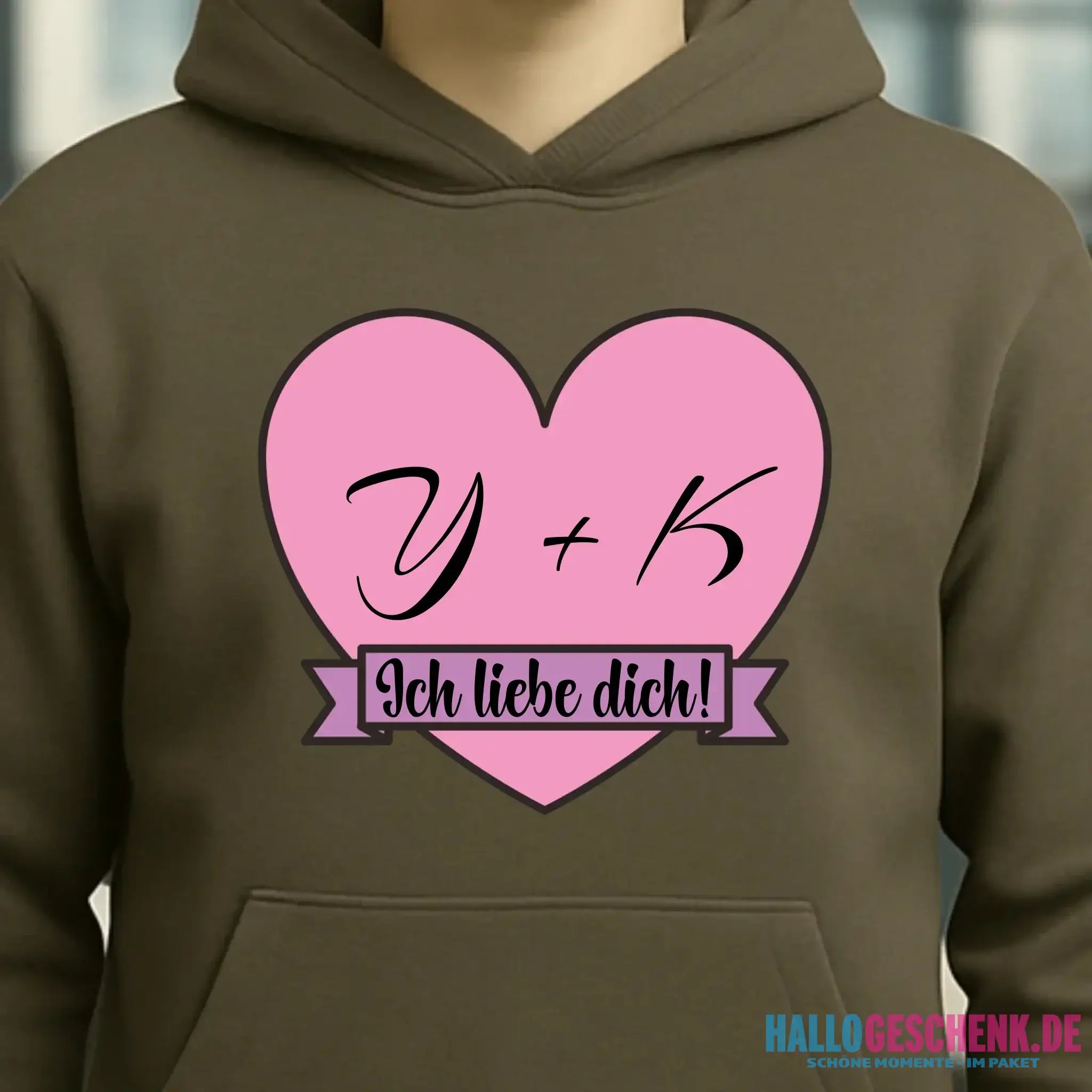 Herz mit Botschaft • Unisex Premium Hoodie XS-5XL aus Bio-Baumwolle für Damen & Herren • Exklusivdesign • personalisiert