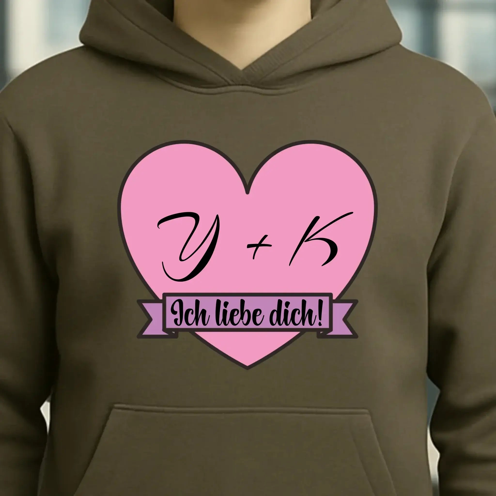 Herz mit Botschaft • Unisex Premium Hoodie XS-5XL aus Bio-Baumwolle für Damen & Herren • Exklusivdesign • personalisiert