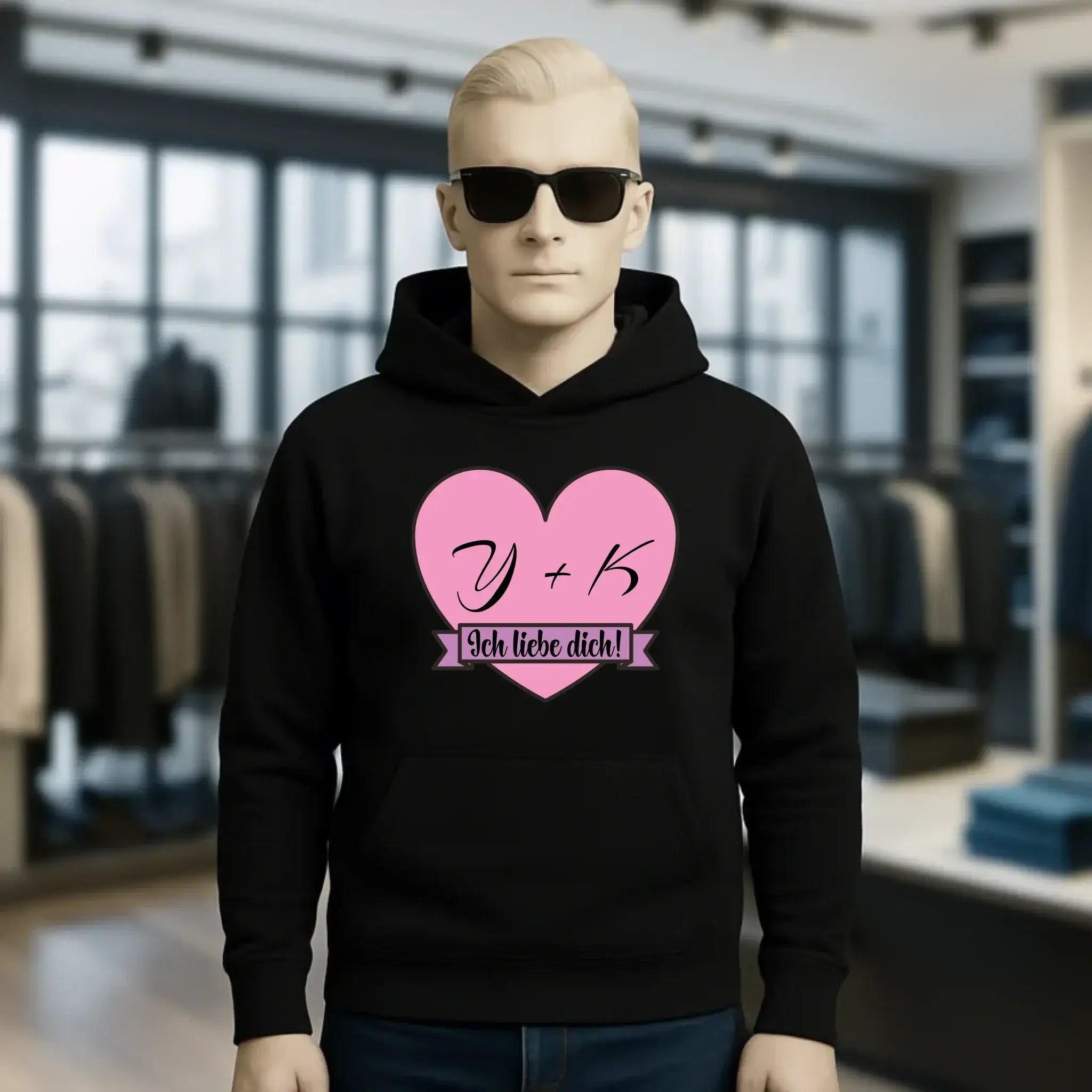 Herz mit Botschaft • Unisex Premium Hoodie XS-5XL aus Bio-Baumwolle für Damen & Herren • Exklusivdesign • personalisiert