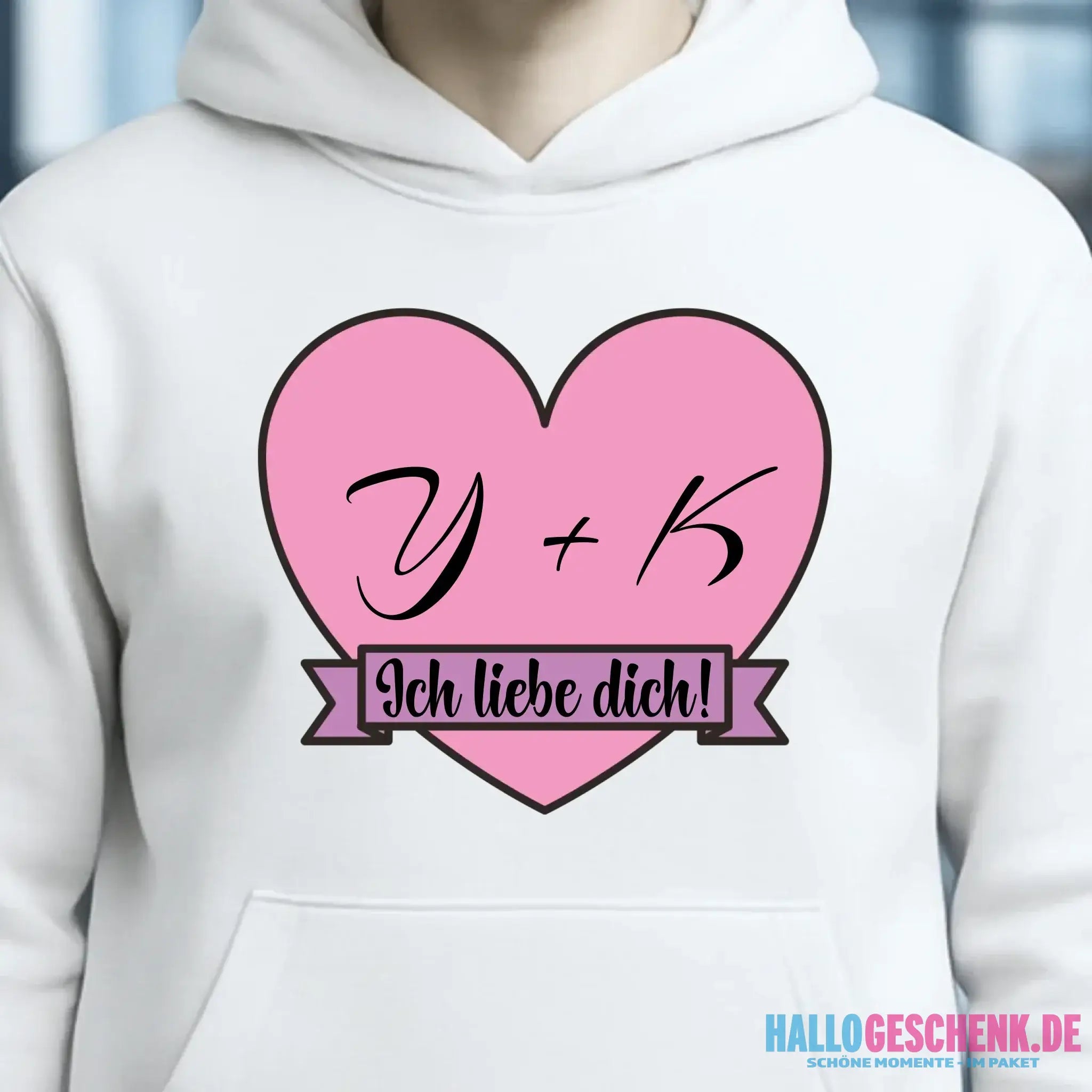 Herz mit Botschaft • Unisex Premium Hoodie XS-5XL aus Bio-Baumwolle für Damen & Herren • Exklusivdesign • personalisiert