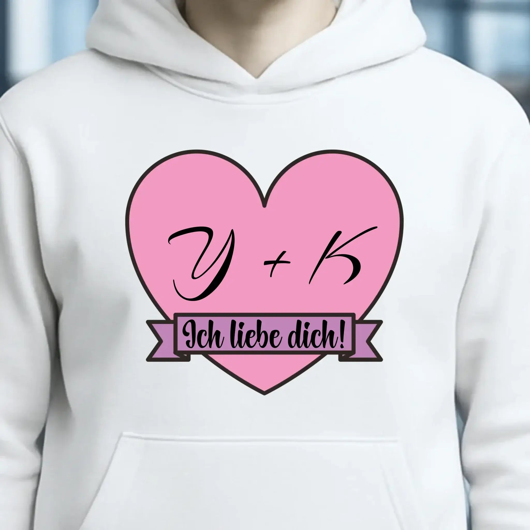 Herz mit Botschaft • Unisex Premium Hoodie XS-5XL aus Bio-Baumwolle für Damen & Herren • Exklusivdesign • personalisiert