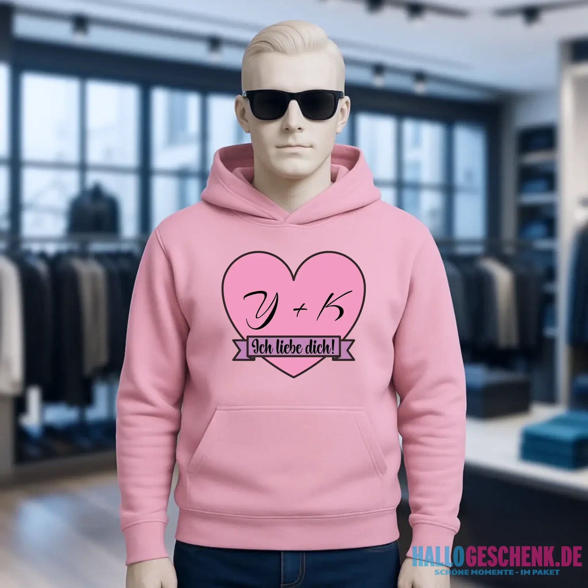Herz mit Botschaft • Unisex Premium Hoodie XS-5XL aus Bio-Baumwolle für Damen & Herren • Exklusivdesign • personalisiert