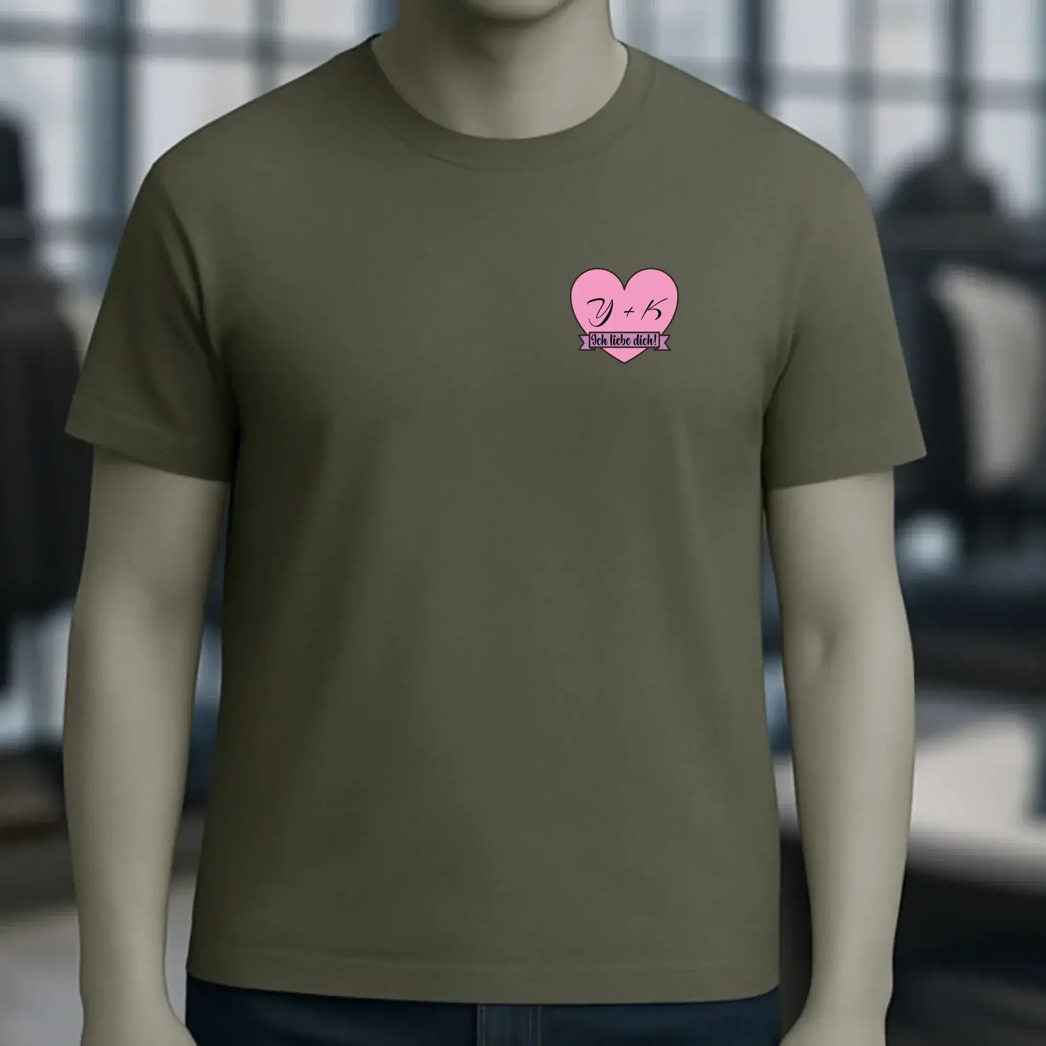 Herz mit Botschaft • Unisex Premium T-Shirt XS-5XL aus Bio-Baumwolle für Damen & Herren • Exklusivdesign • personalisiert • Brustdruck