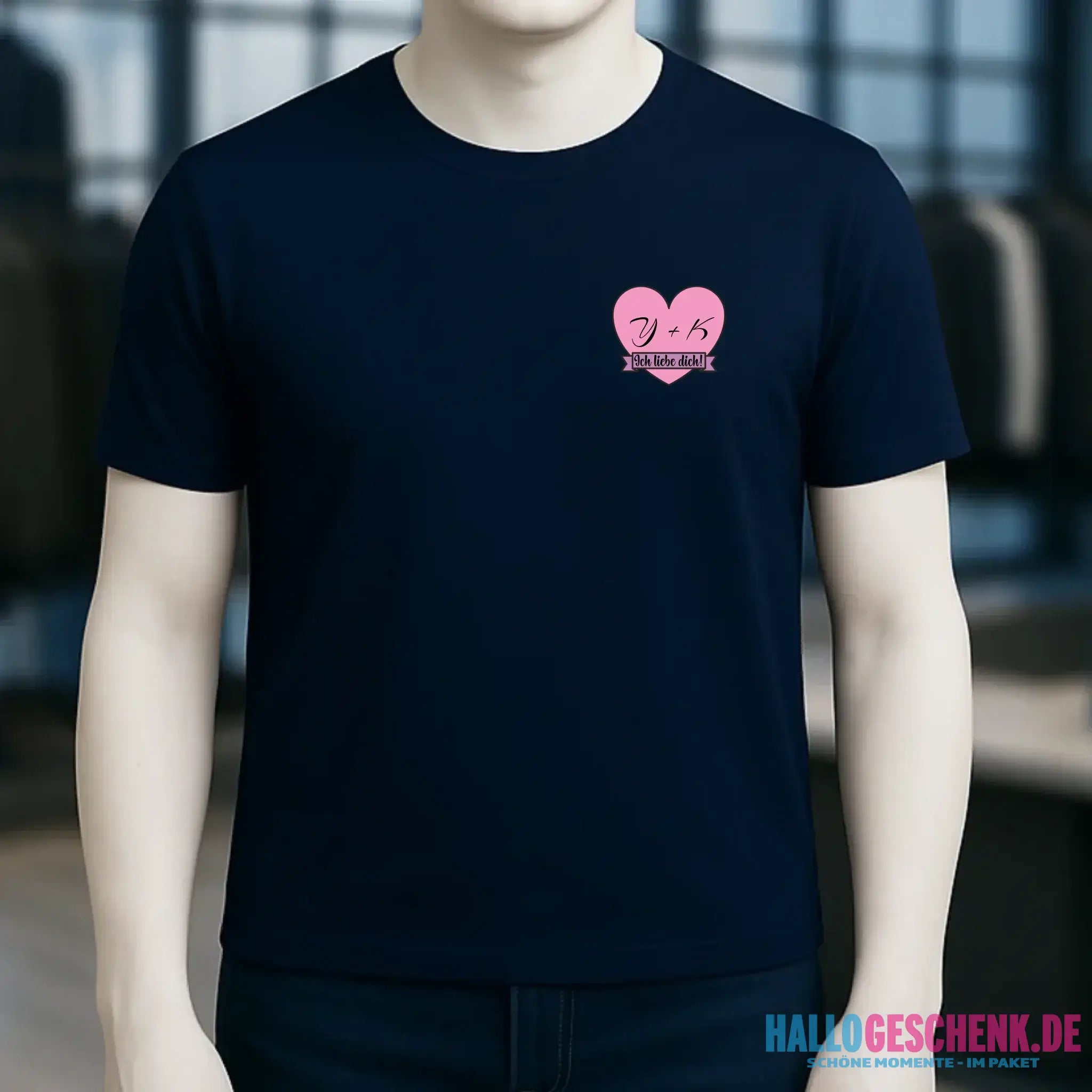 Herz mit Botschaft • Unisex Premium T-Shirt XS-5XL aus Bio-Baumwolle für Damen & Herren • Exklusivdesign • personalisiert • Brustdruck