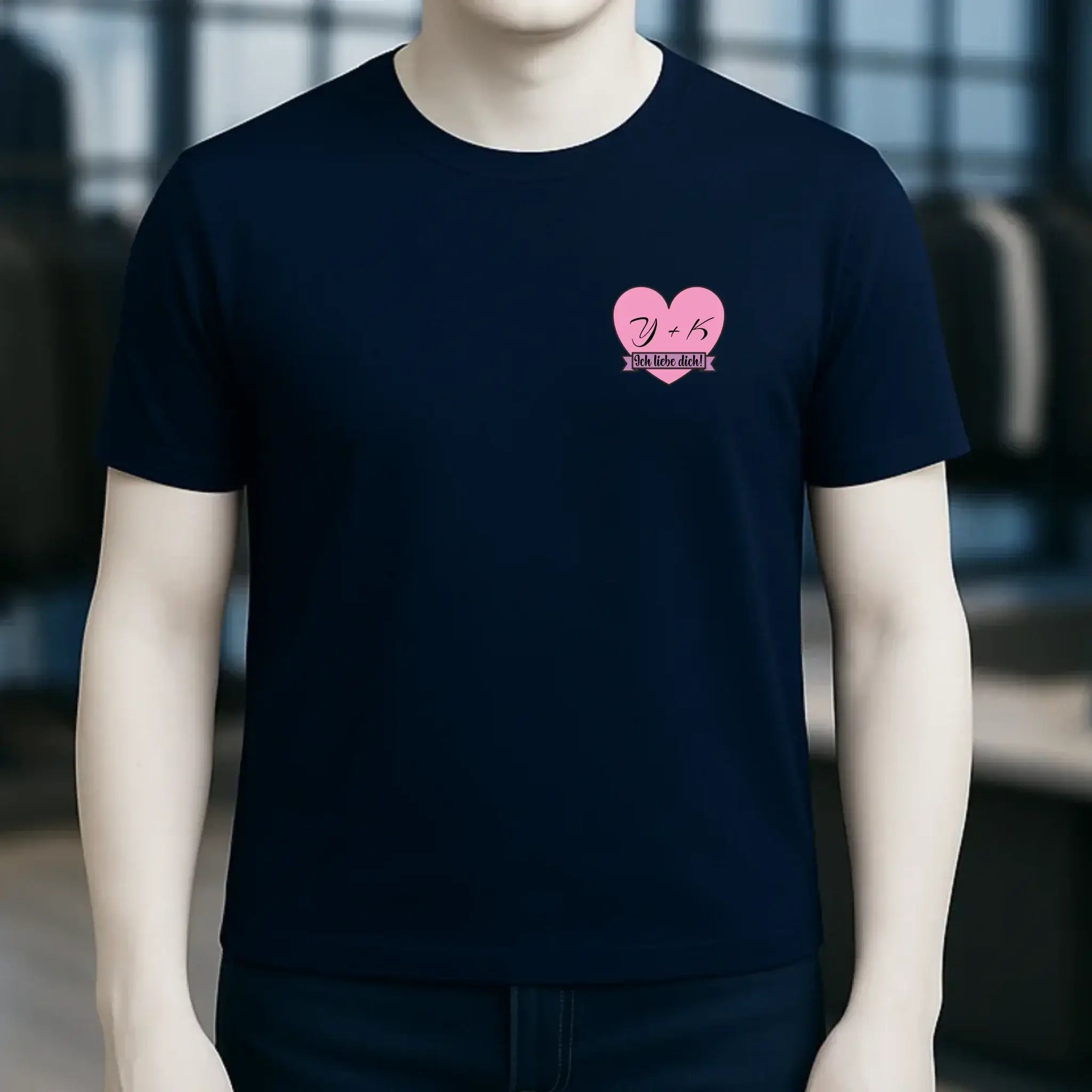 Herz mit Botschaft • Unisex Premium T-Shirt XS-5XL aus Bio-Baumwolle für Damen & Herren • Exklusivdesign • personalisiert • Brustdruck