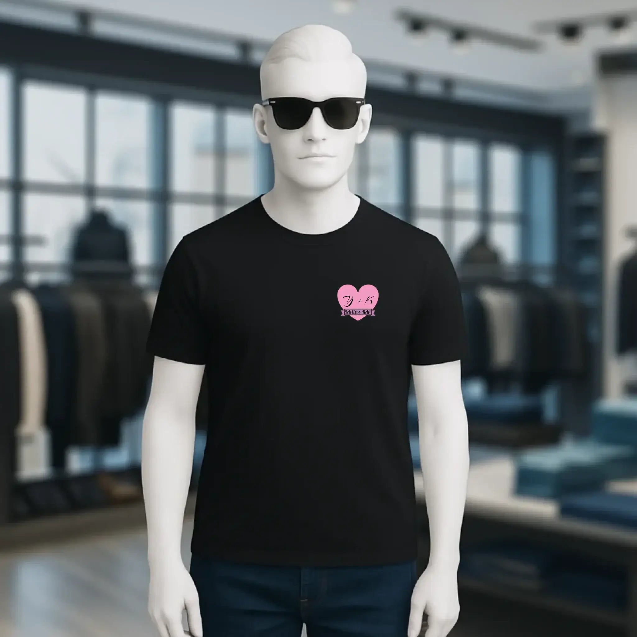 Herz mit Botschaft • Unisex Premium T-Shirt XS-5XL aus Bio-Baumwolle für Damen & Herren • Exklusivdesign • personalisiert • Brustdruck