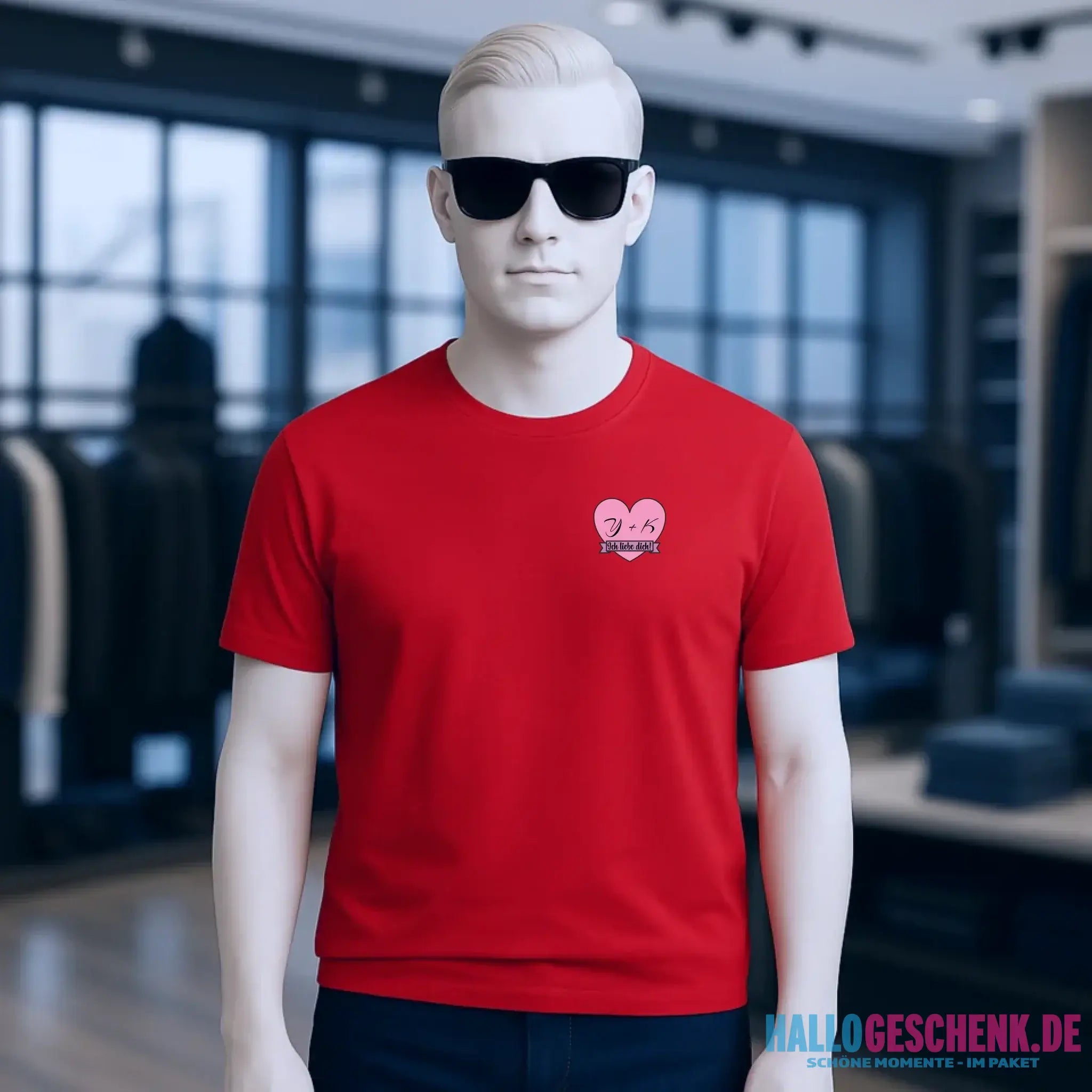 Herz mit Botschaft • Unisex Premium T-Shirt XS-5XL aus Bio-Baumwolle für Damen & Herren • Exklusivdesign • personalisiert • Brustdruck
