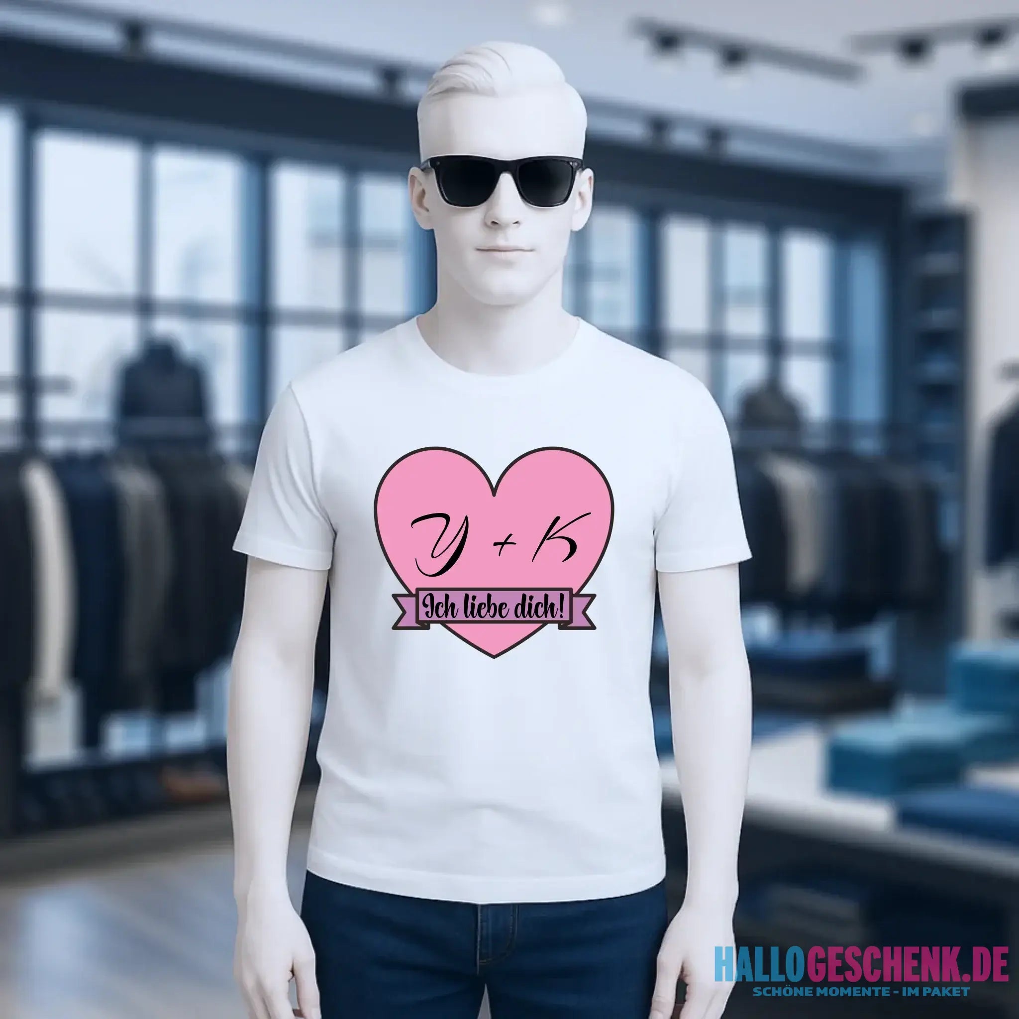 Herz mit Botschaft • Unisex Premium T-Shirt XS-5XL aus Bio-Baumwolle für Damen & Herren • Exklusivdesign • personalisiert