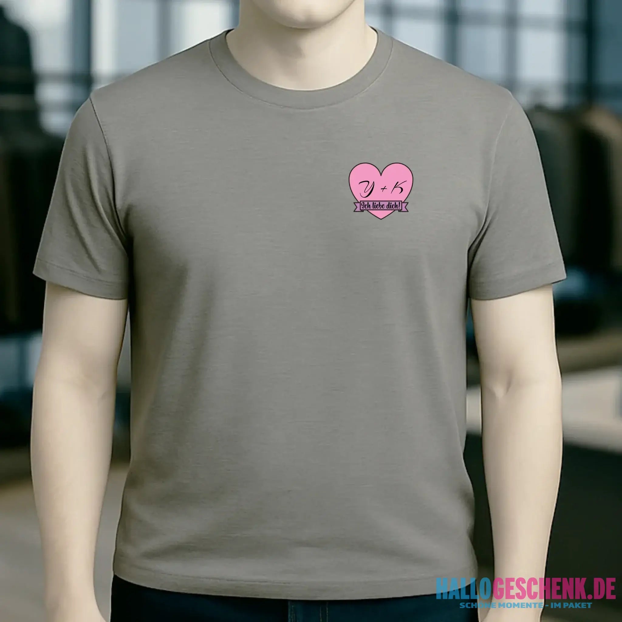 Herz mit Botschaft • Unisex Premium T-Shirt XS-5XL aus Bio-Baumwolle für Damen & Herren • Exklusivdesign • personalisiert • Brustdruck