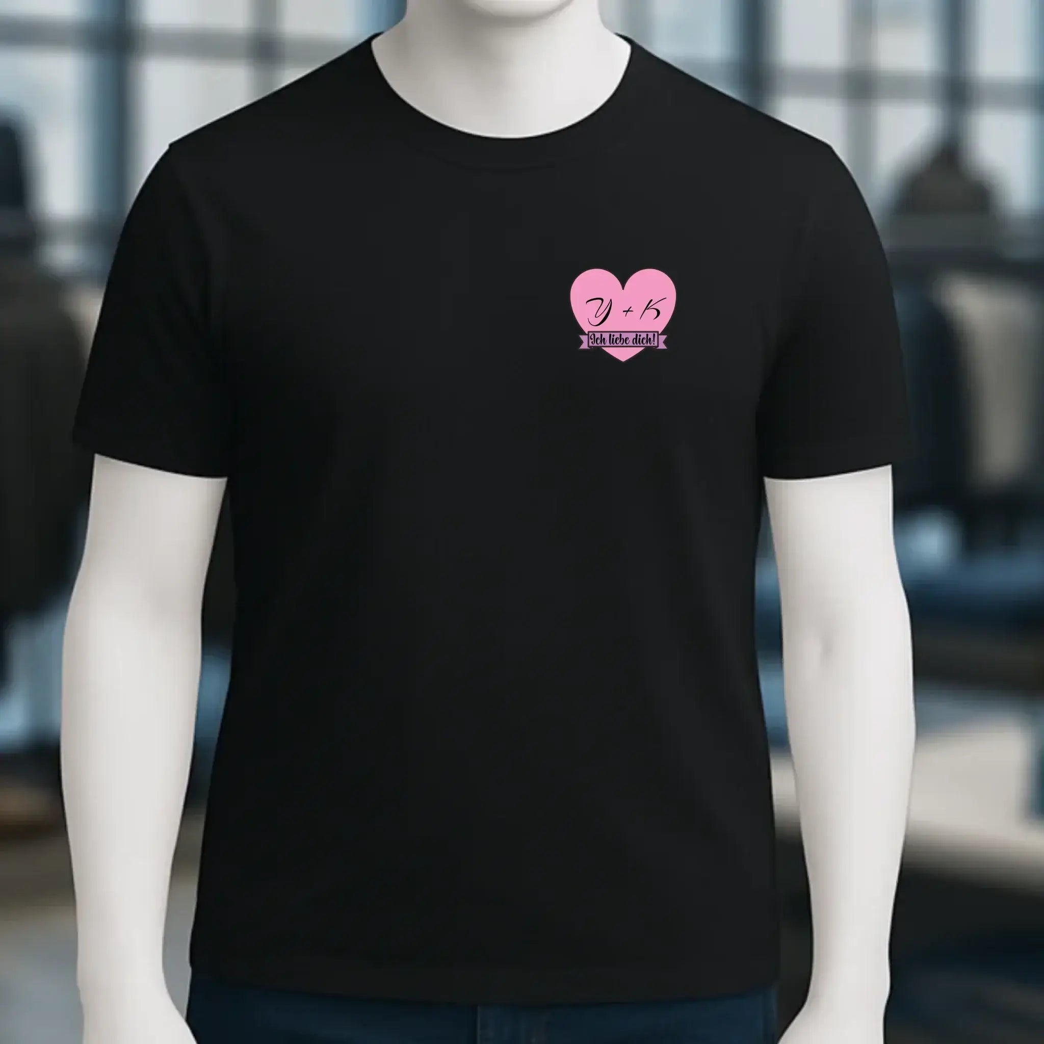 Herz mit Botschaft • Unisex Premium T-Shirt XS-5XL aus Bio-Baumwolle für Damen & Herren • Exklusivdesign • personalisiert • Brustdruck