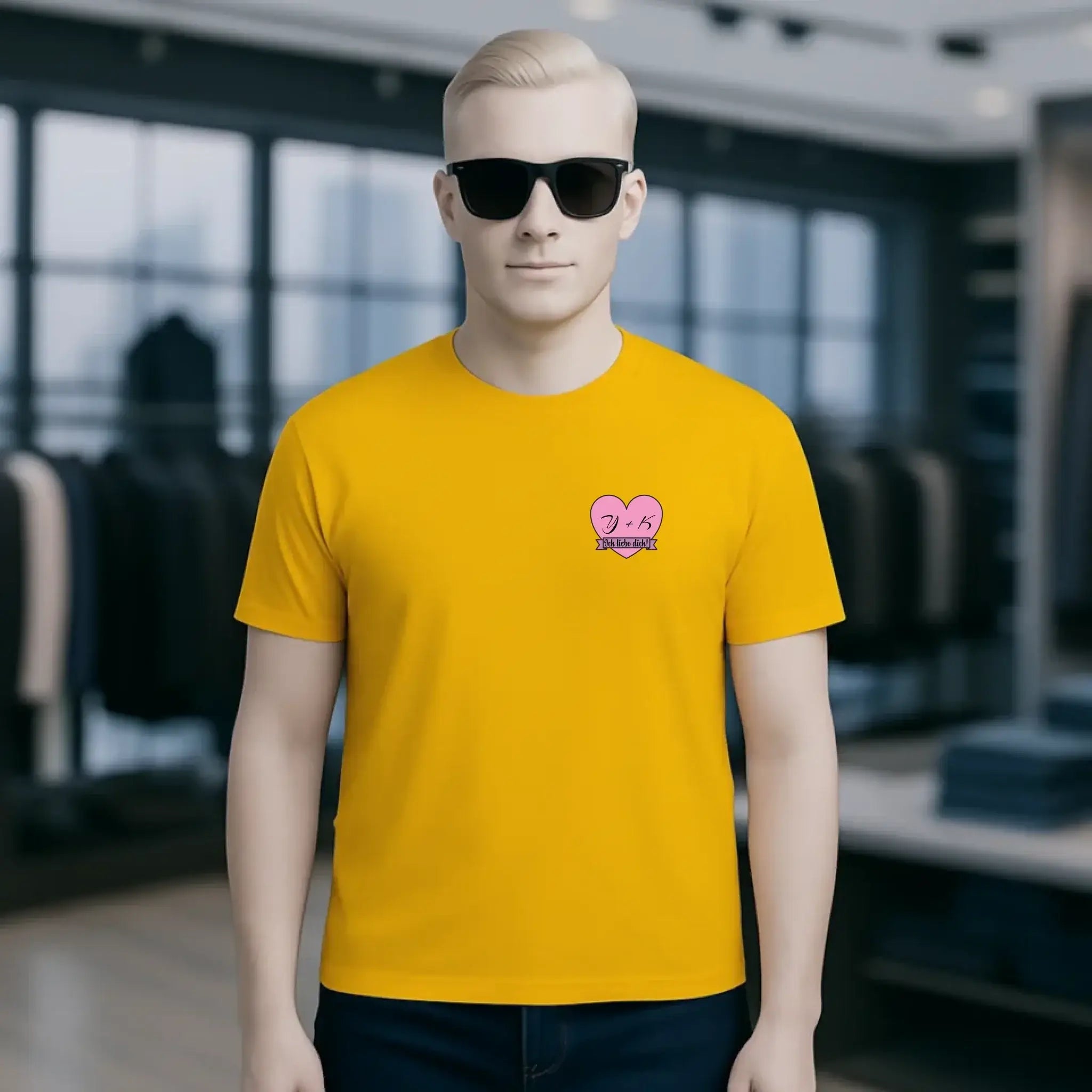 Herz mit Botschaft • Unisex Premium T-Shirt XS-5XL aus Bio-Baumwolle für Damen & Herren • Exklusivdesign • personalisiert • Brustdruck