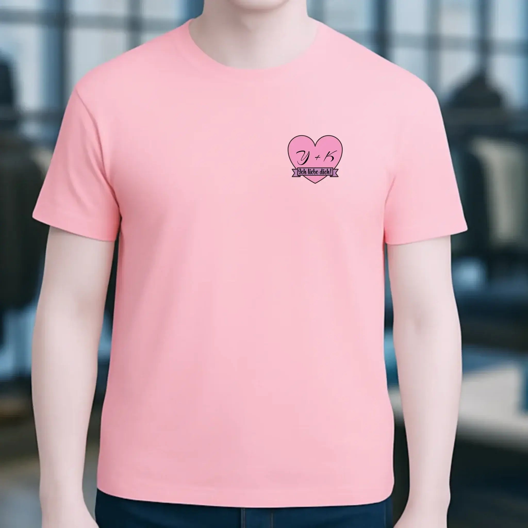 Herz mit Botschaft • Unisex Premium T-Shirt XS-5XL aus Bio-Baumwolle für Damen & Herren • Exklusivdesign • personalisiert • Brustdruck