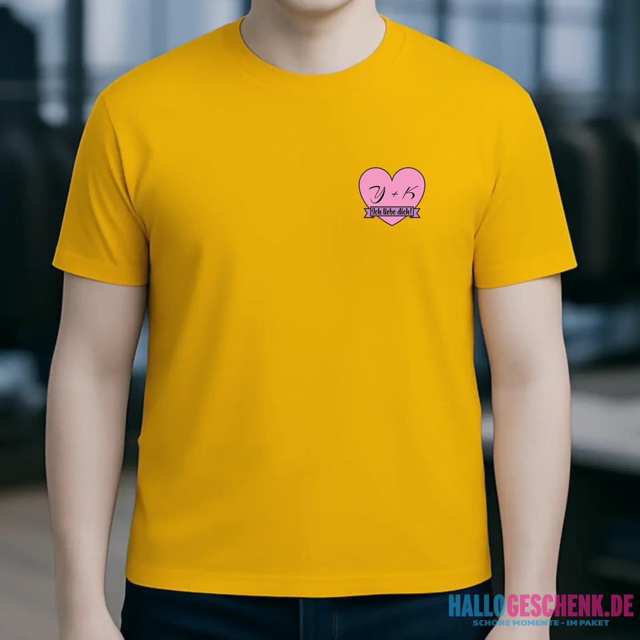 Herz mit Botschaft • Unisex Premium T-Shirt XS-5XL aus Bio-Baumwolle für Damen & Herren • Exklusivdesign • personalisiert • Brustdruck