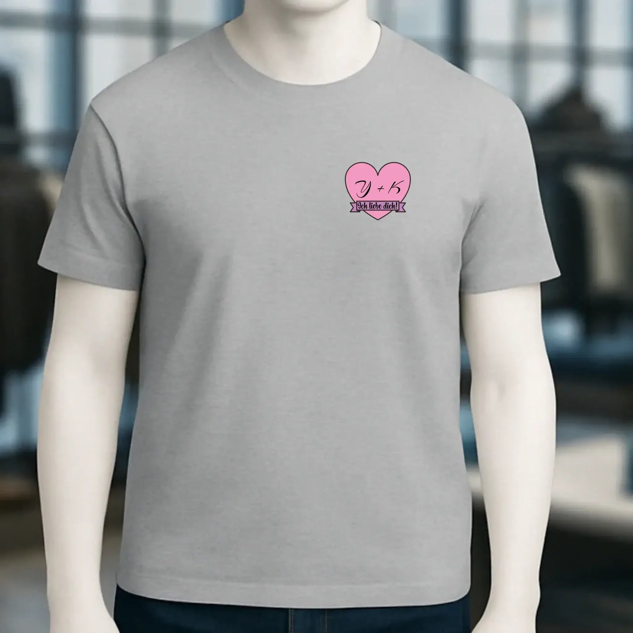 Herz mit Botschaft • Unisex Premium T-Shirt XS-5XL aus Bio-Baumwolle für Damen & Herren • Exklusivdesign • personalisiert • Brustdruck