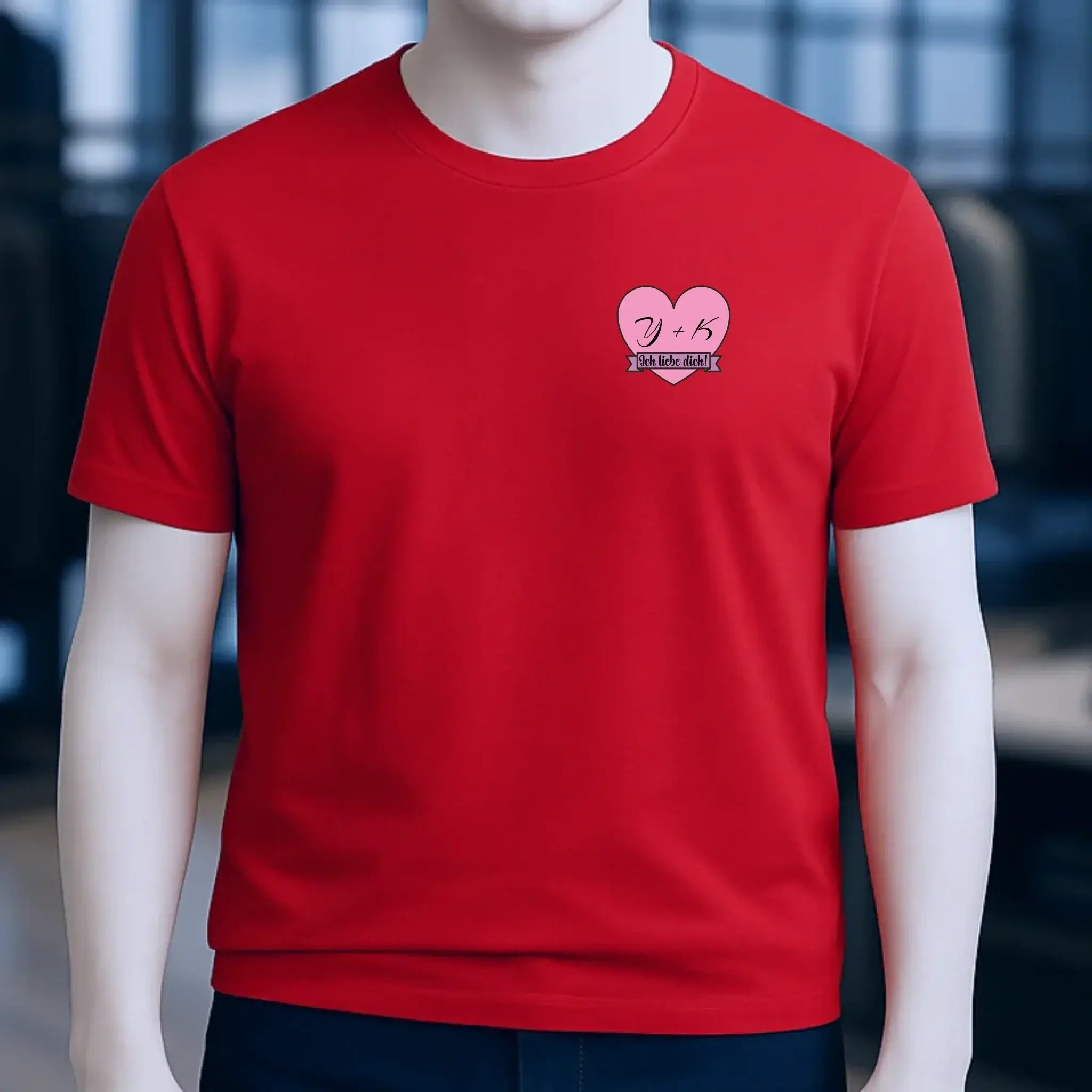 Herz mit Botschaft • Unisex Premium T-Shirt XS-5XL aus Bio-Baumwolle für Damen & Herren • Exklusivdesign • personalisiert • Brustdruck