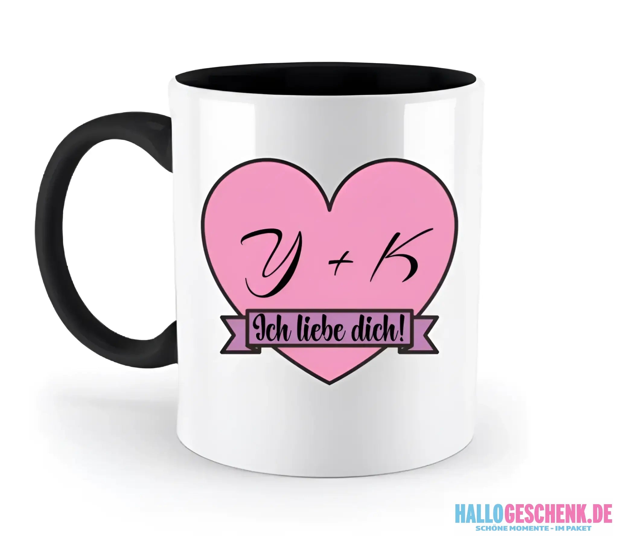 Herz mit Botschaft • zweifarbige Tasse • Exklusivdesign • personalisiert
