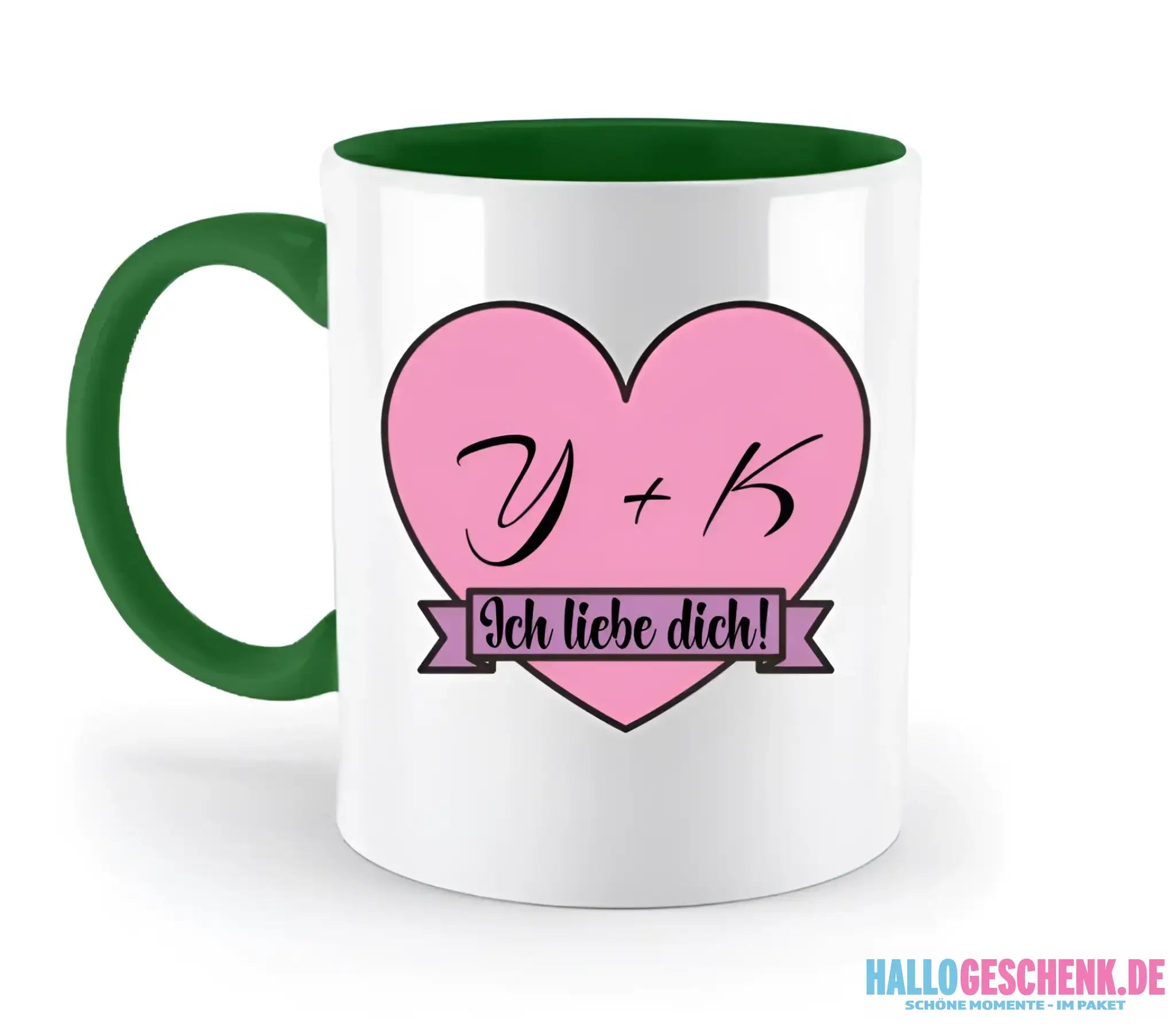 Herz mit Botschaft • zweifarbige Tasse • Exklusivdesign • personalisiert