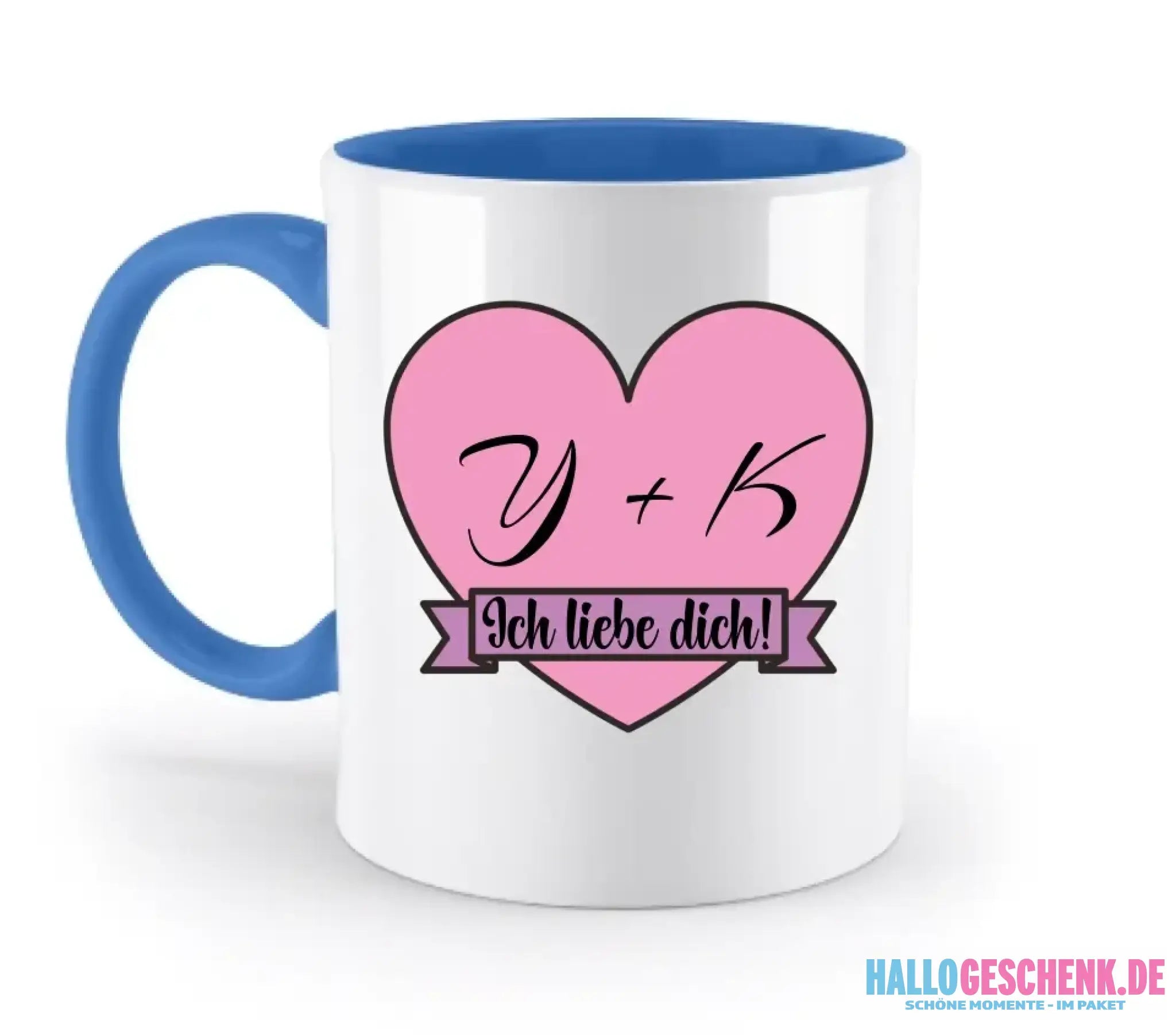 Herz mit Botschaft • zweifarbige Tasse • Exklusivdesign • personalisiert
