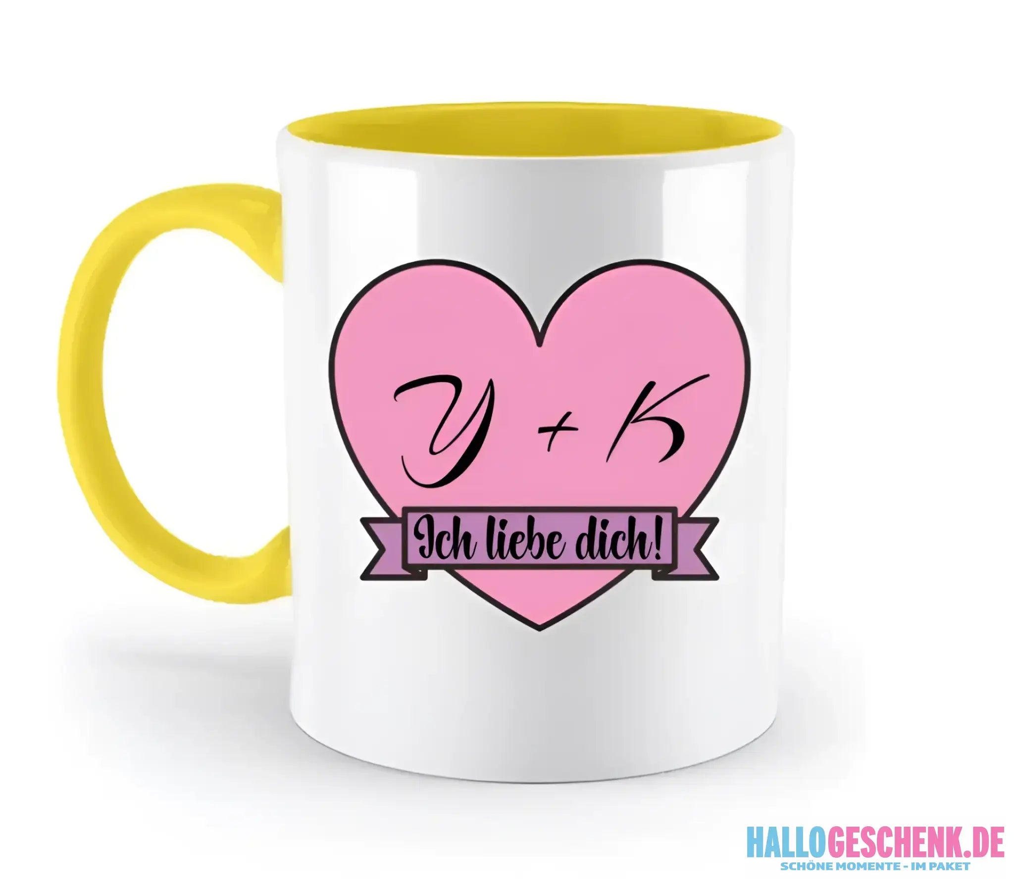 Herz mit Botschaft • zweifarbige Tasse • Exklusivdesign • personalisiert