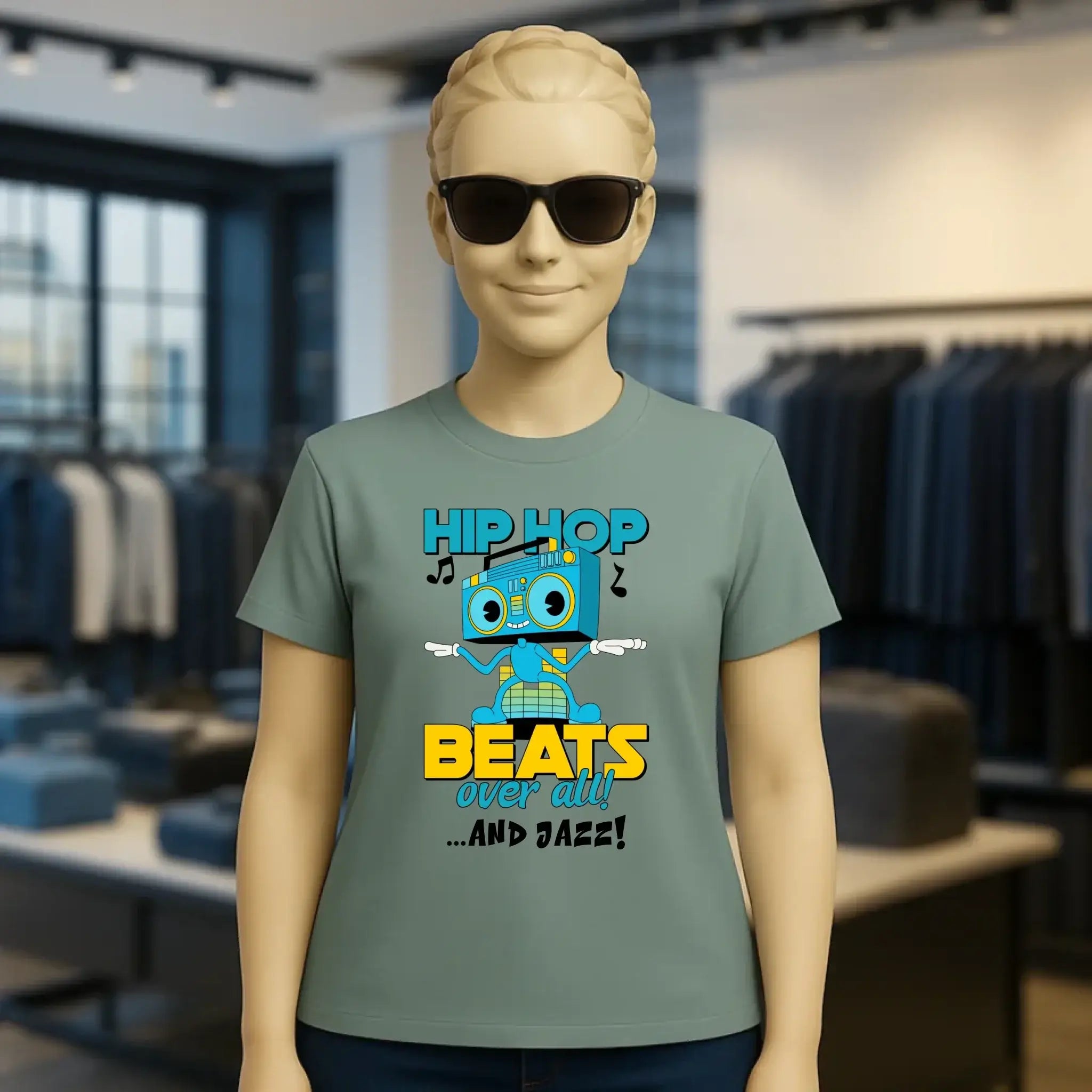 Hip Hop Beats over all • Ladies Premium T-Shirt XS-2XL aus Bio-Baumwolle für Damen • Exklusivdesign • personalisiert